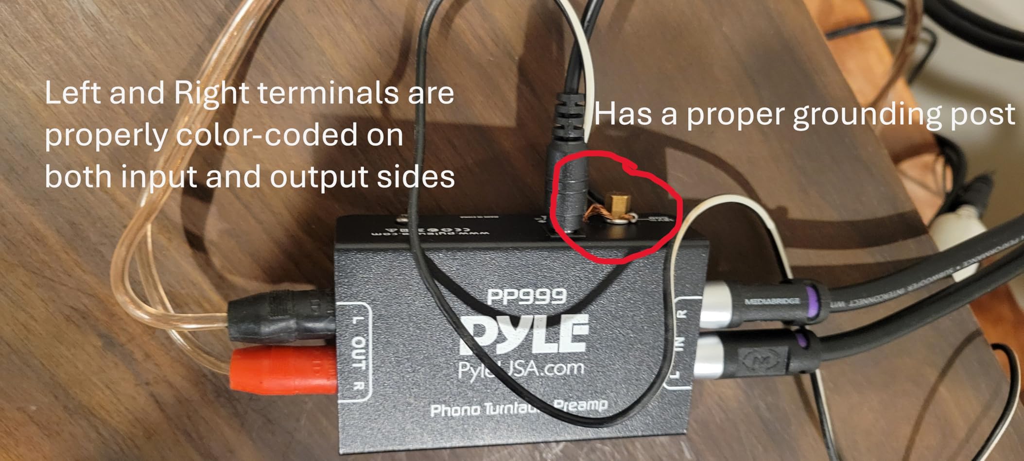 Pyle Phono Turntable Preamp - Mini Electronic Audio Stereo Phonograph Preamplifier with RCA Input, RCA Output & Low Noise Operation Powered by 12 Volt DC Adapter - PP999 customer photo 2