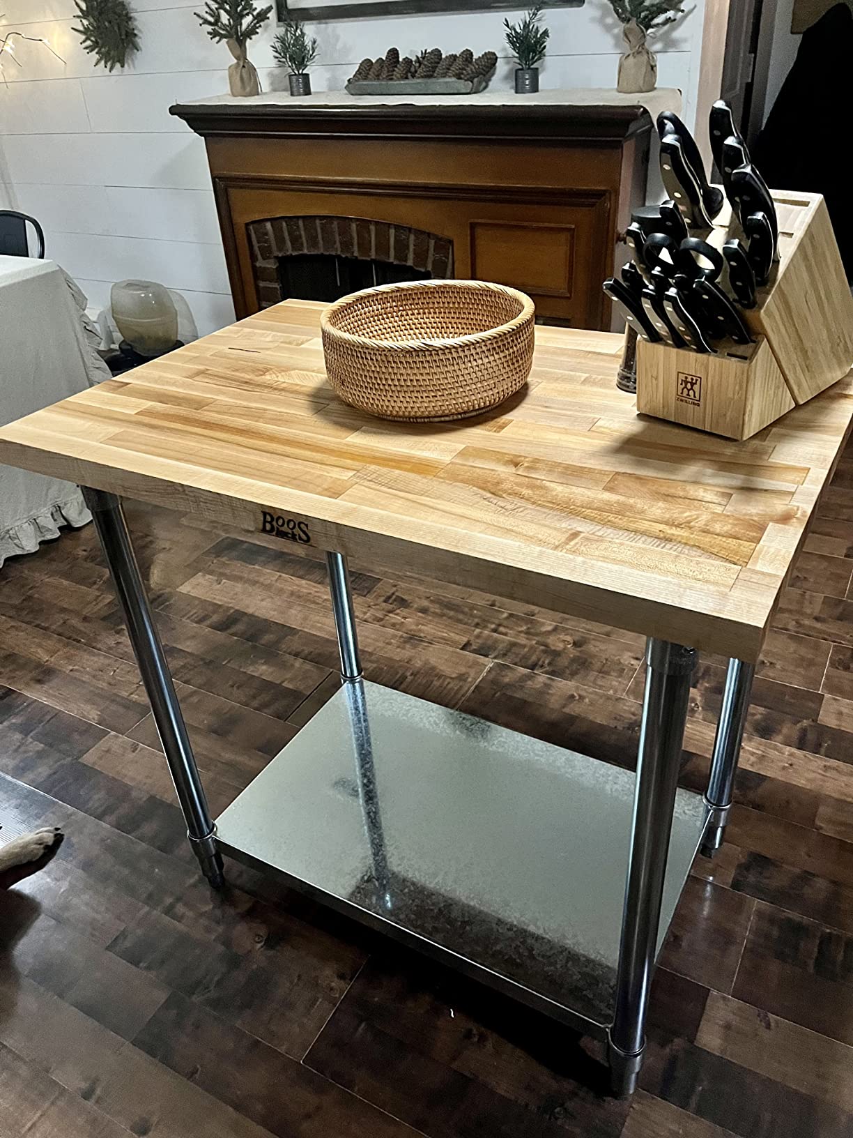 John Boos Maple Wood Top Work Table, 48”x24”x36”, 1.5” Thick Tabletop customer photo 2