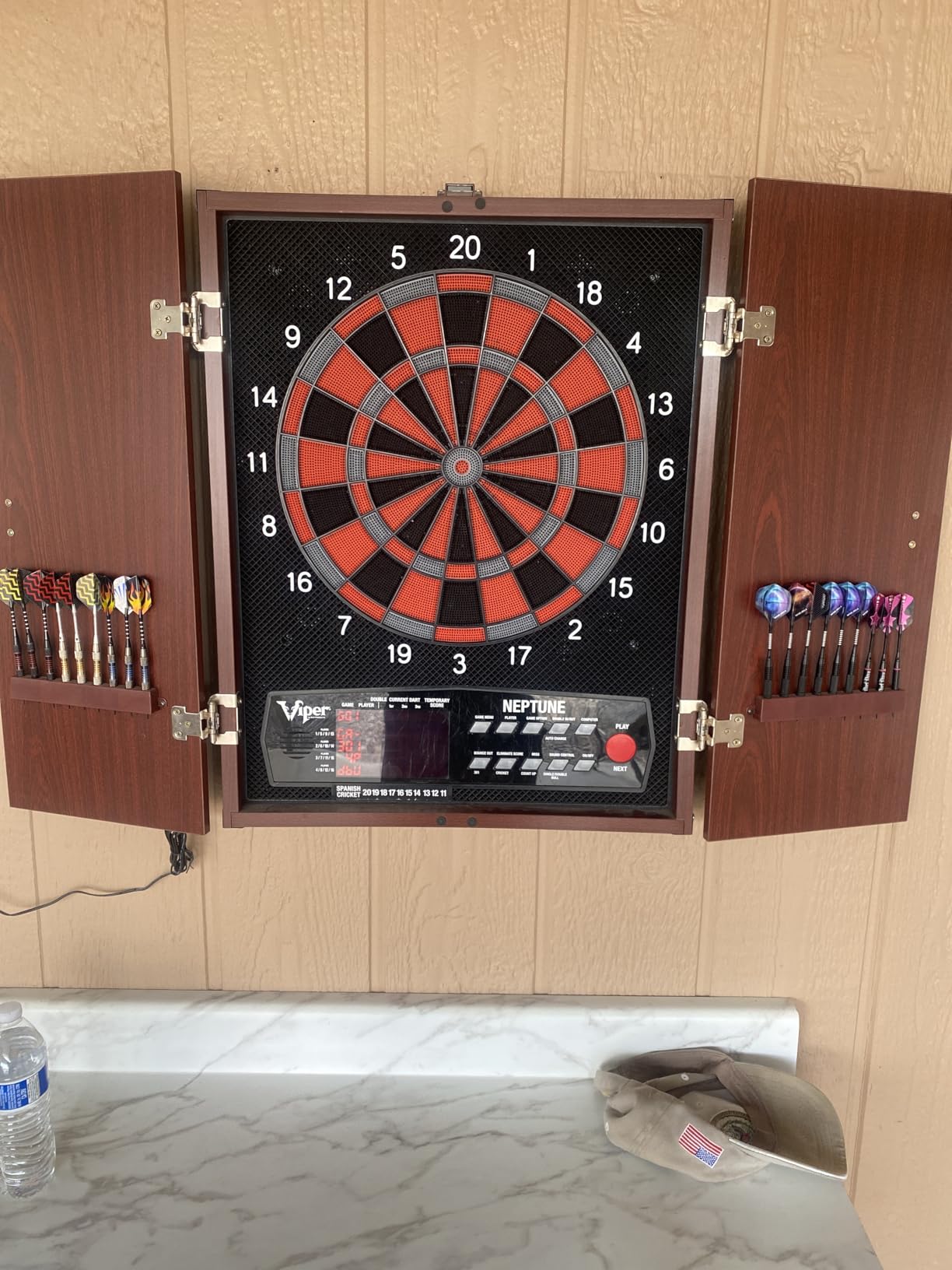 Viper by GLD Products Neptune Electronic Soft Tip Dart Board with Cabinet customer photo 1