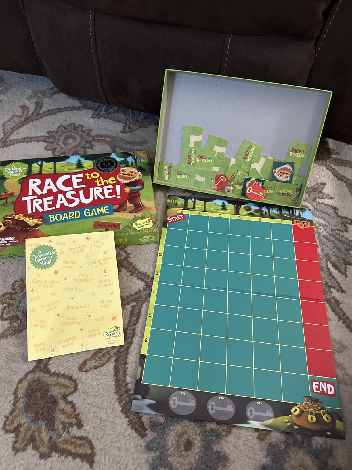 Peaceable Kingdom Race to the Treasure! Cooperative Path Building Game for 2 to 4 Kids Ages 5+ customer photo 1
