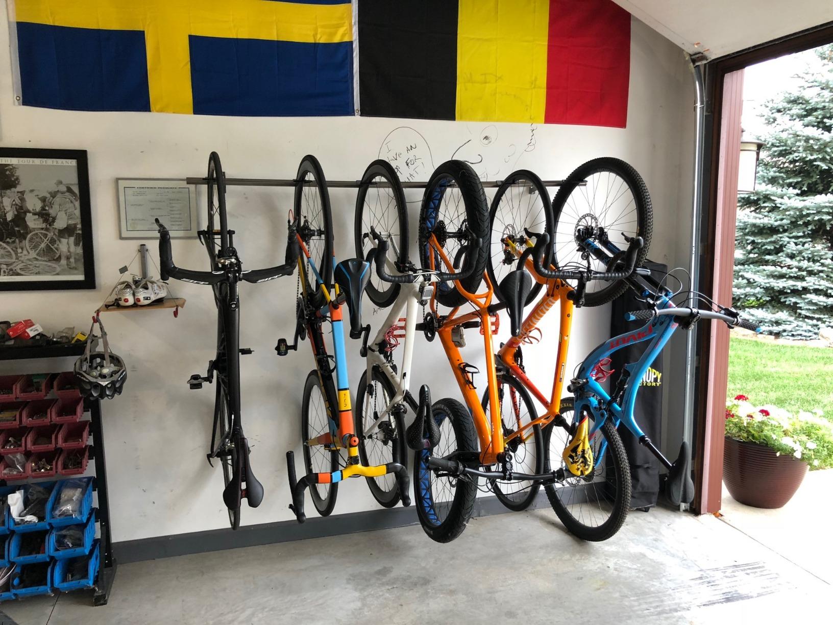 Monkey Bars Wall Bike Rack 2.0 - Stores 3 Bikes - Heavy Duty Bike Wall Mount customer photo 1