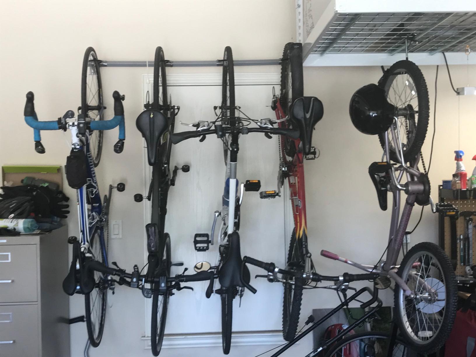 Monkey Bars Wall Bike Rack 2.0 - Stores 3 Bikes - Heavy Duty Bike Wall Mount customer photo 2