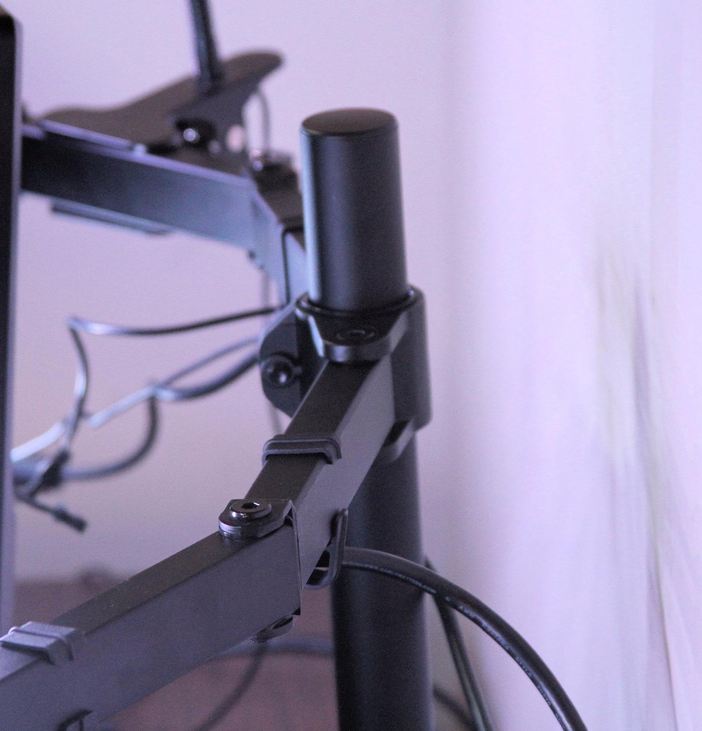 VIVO Dual Monitor Desk Mount, Holds 2 Computer Screens up to 30 inches and 22lbs Each, Heavy Duty Fully Adjustable Steel Stand with C-Clamp and Grommet, Black, STAND-V002 | Black, Articulating, Adjustable Monitor Arm, Grommet or C-Clamp Mounting, Computer Stand for 2 Monitors, Holds 22 lbs Each customer photo 1