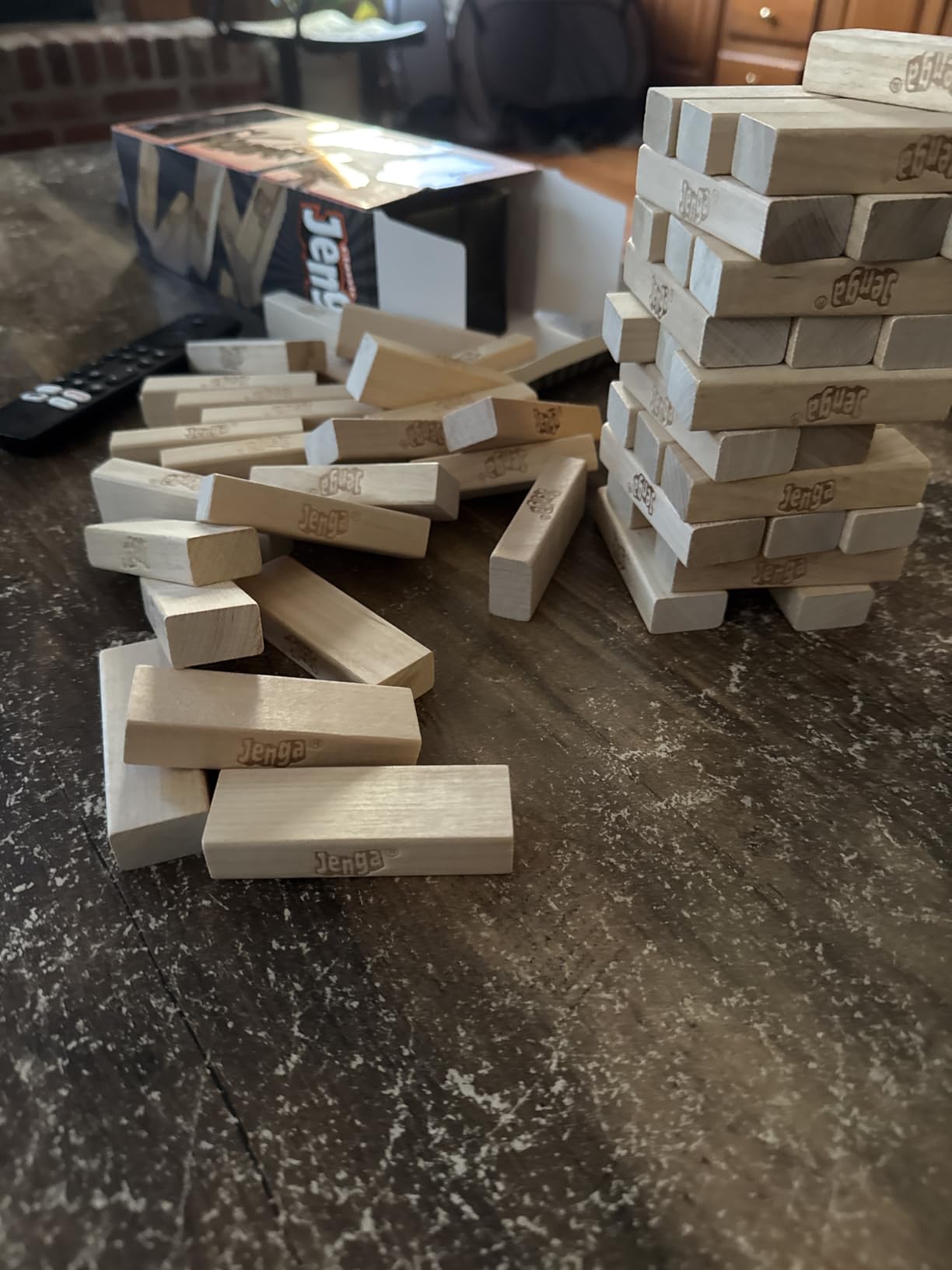 Hasbro Gaming Jenga Game | The Original Wood Block Game with Genuine Hardwood Blocks | Stacking Tower | Ages 6+ | 1 or More Players | Party Games for Kids | Family Games customer photo 1