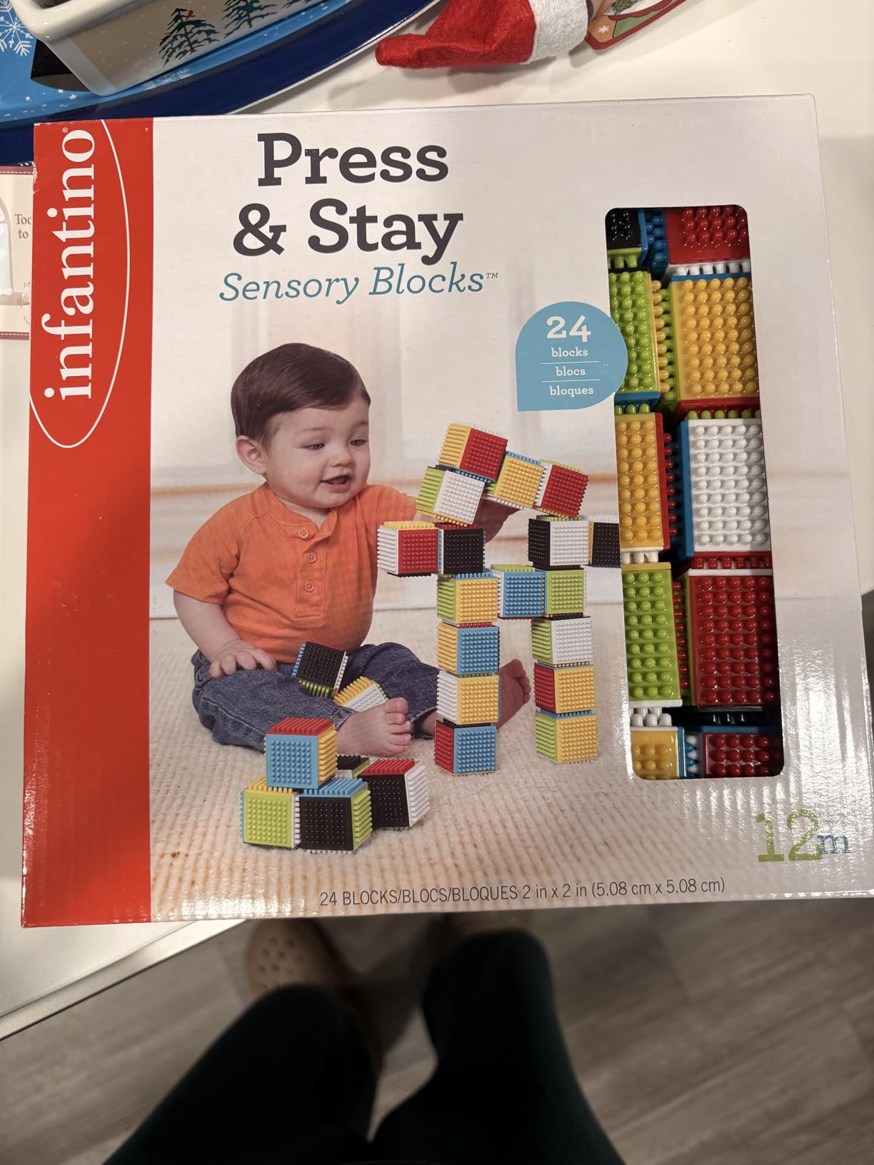 Infantino Press & Stay Sensory Blocks, 24-Piece Building Toy, 12M+ customer photo 1