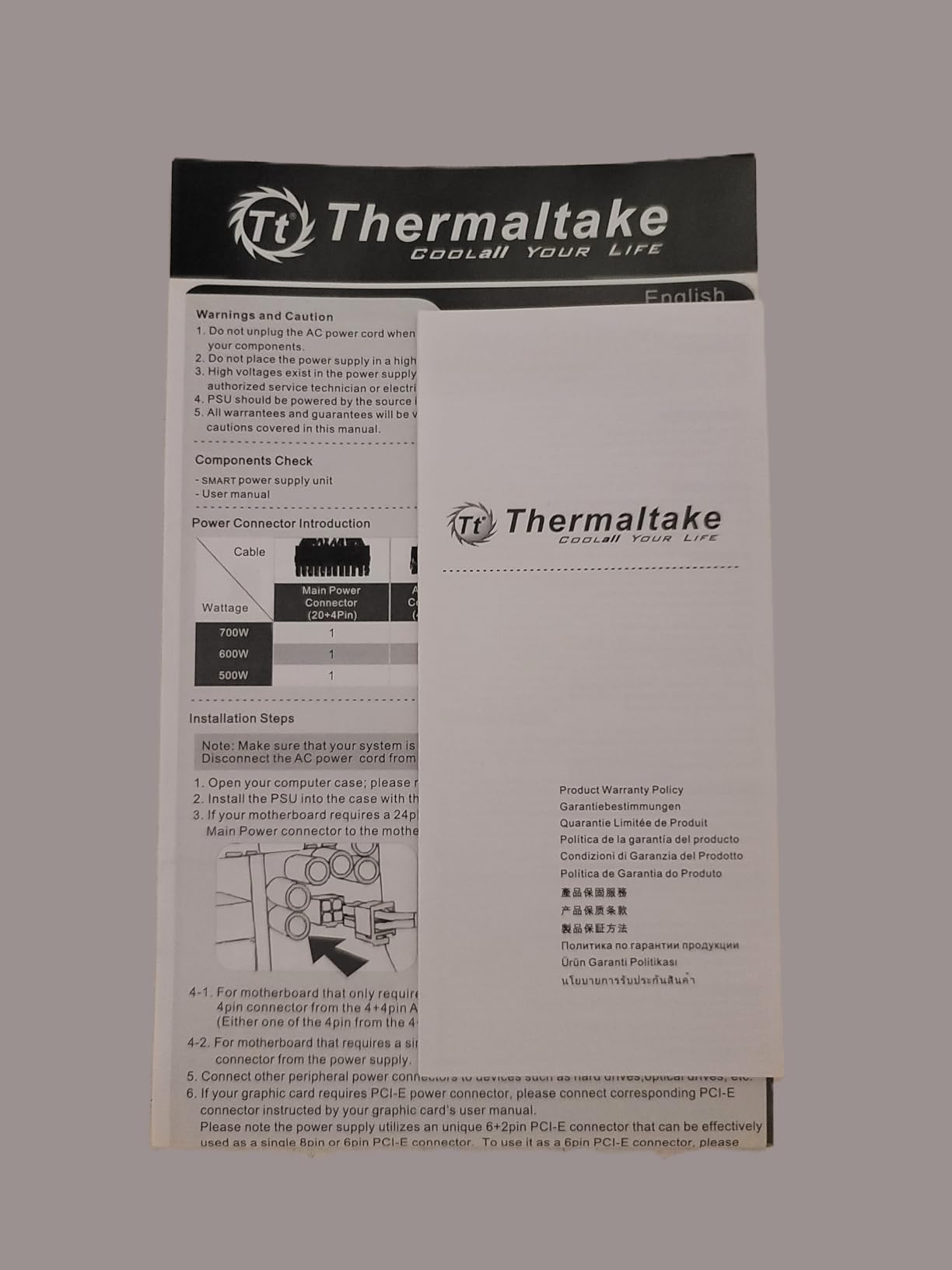 Thermaltake Smart 600W ATX 12V V2.3/EPS 12V 80 Plus Certified Active PFC Power Supply PS-SPD-0600NPCWUS-W customer photo 1