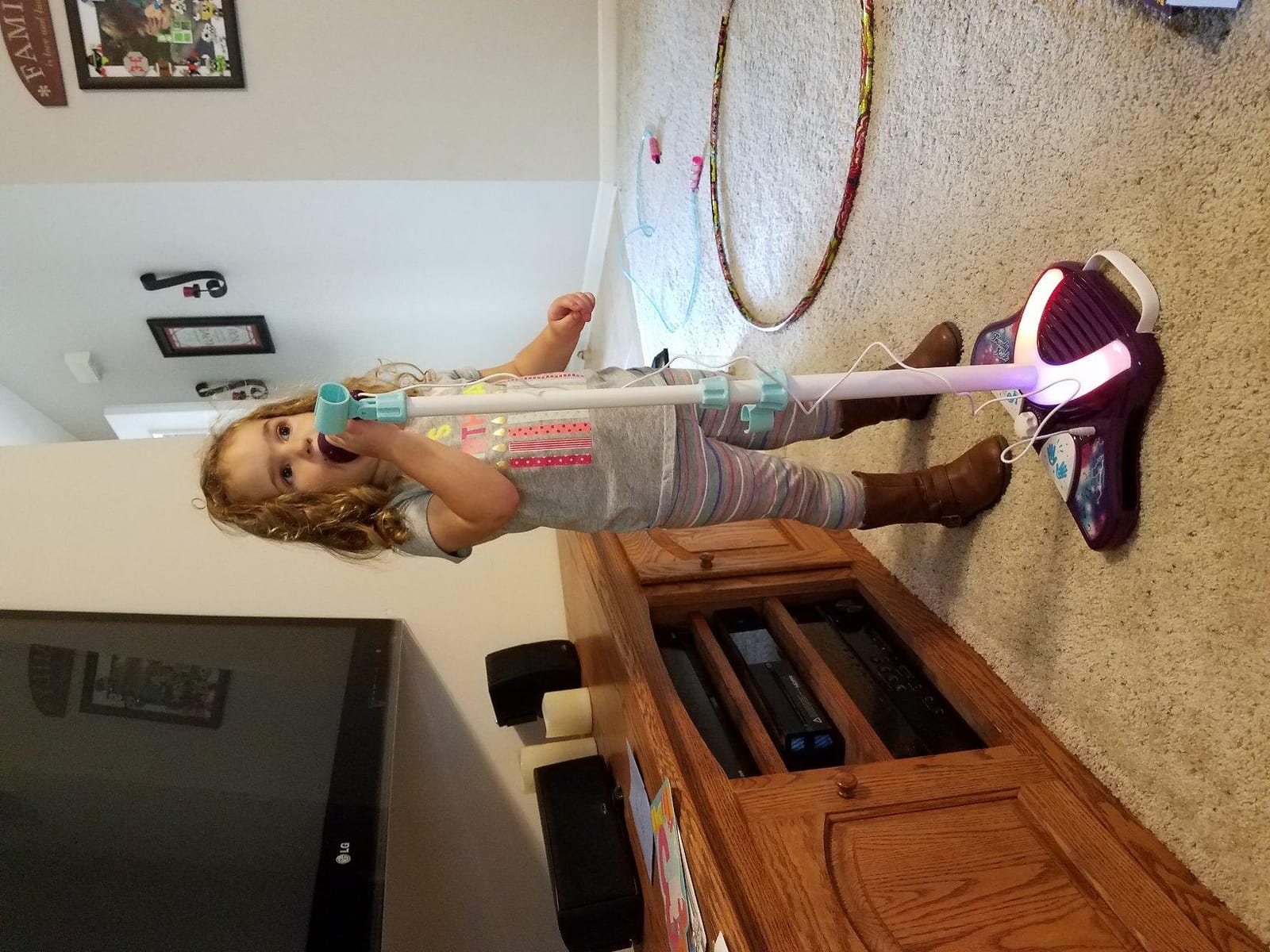 Little Pretender Kids Karaoke Machine, 2 Mics, Adjustable Stand & Lights customer photo 2
