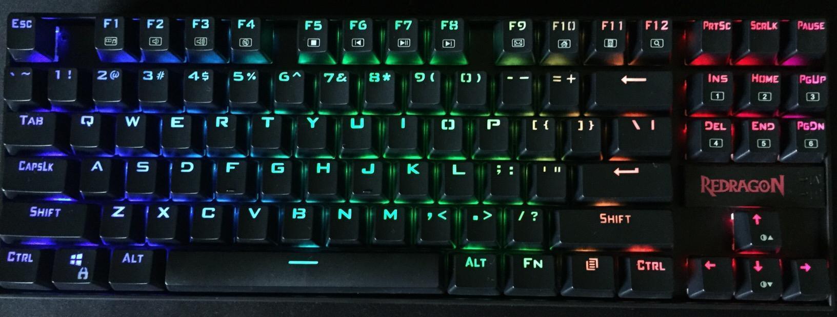 Redragon K552P Mechanical Gaming Keyboard TKL with 18 Backlight Modes, Hot-Swappable Red Switches, 87-Key Compact Ergonomic Design, N-Key Rollover & Software Programmable Macro - RGB, Black customer photo 2