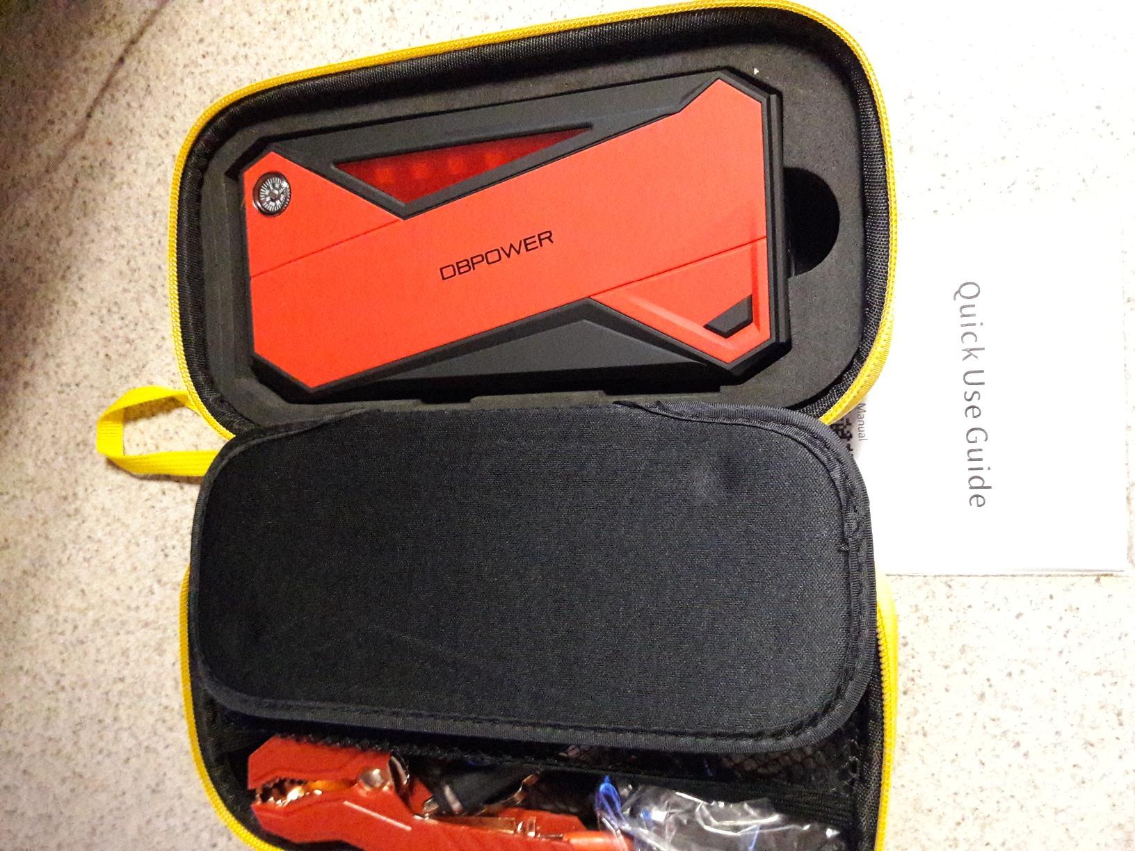 DBPOWER Peak 3000A 18000mAh Portable Car Jump Starter (up to 8.0L Gas, 6.0L Diesel Engine) Battery Booster with Smart Charging Port, Compass, LCD Screen and LED Light (Black/Red) customer photo 1
