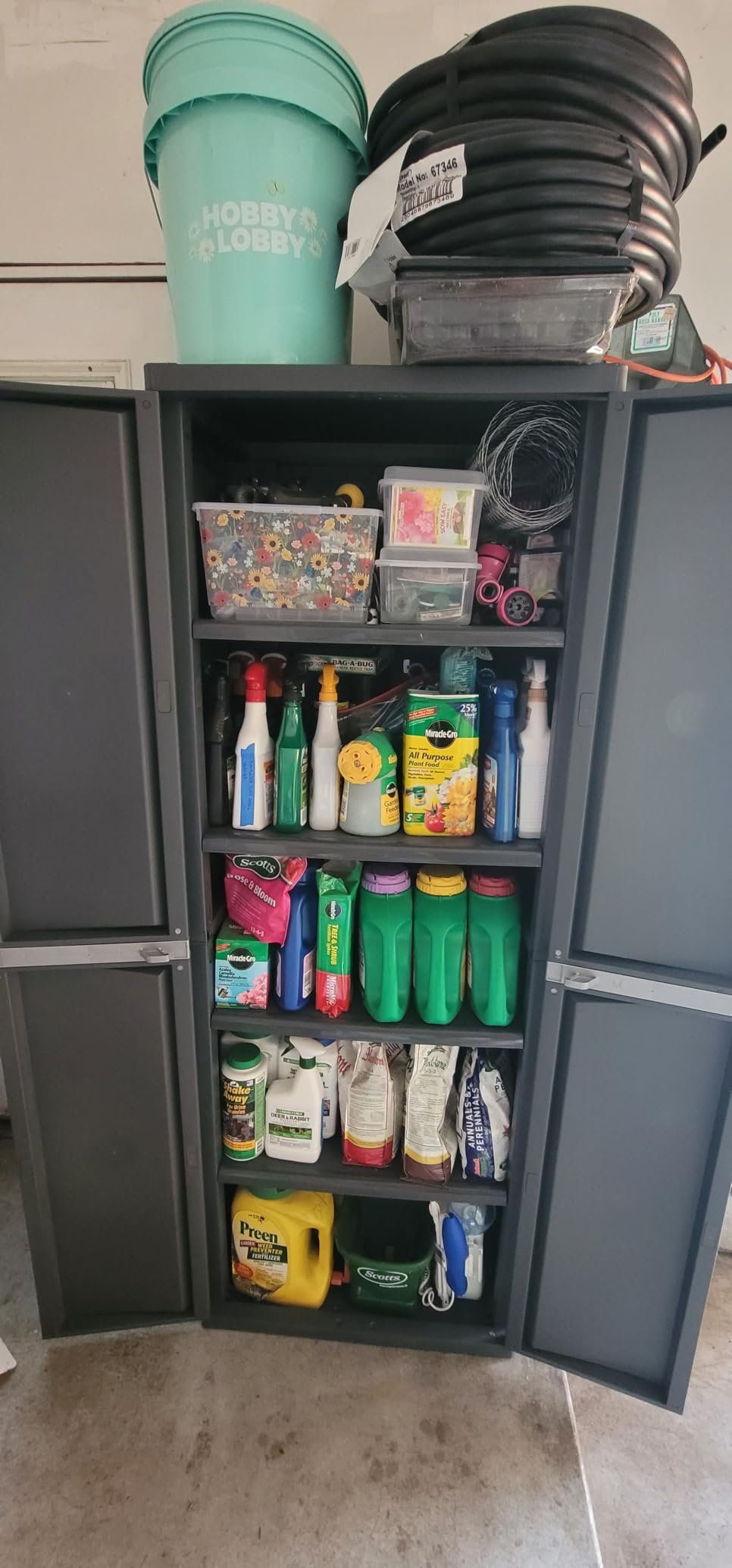Sterilite 4 Shelf Cabinet, Lockable Utility Storage, Gray customer photo 1