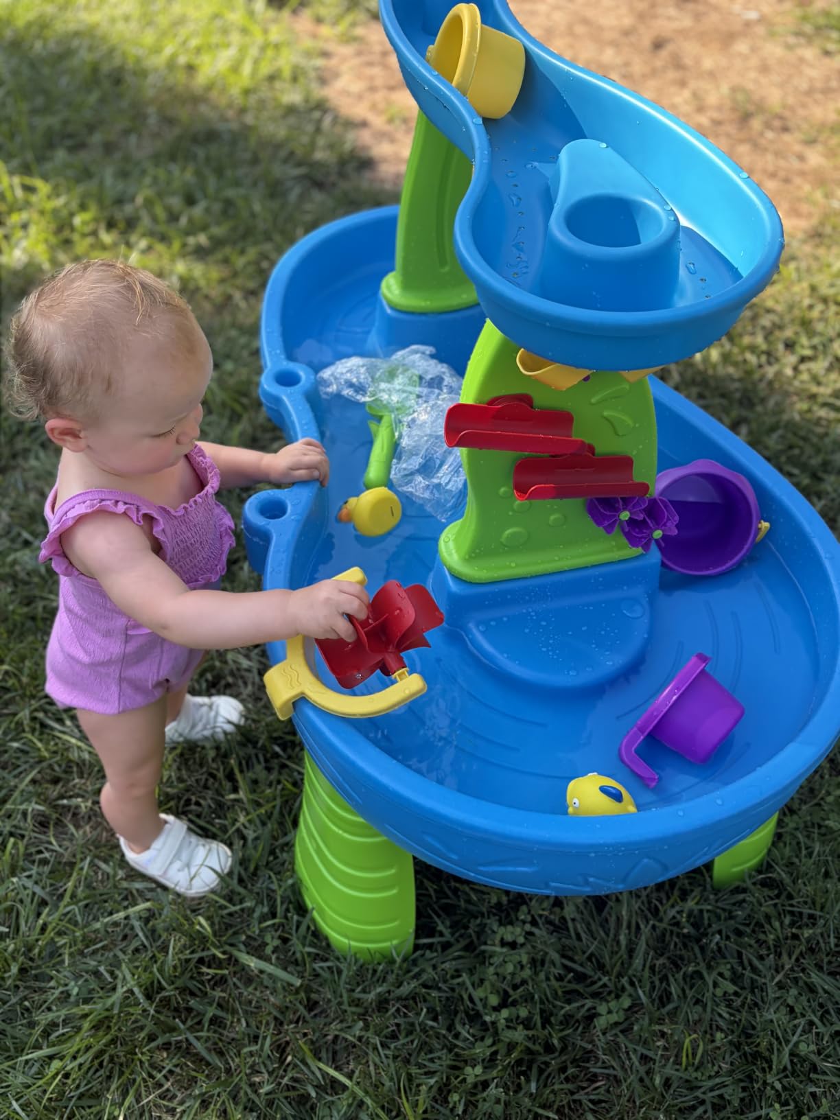 Step2 Rain Showers Splash Pond Toddler Water Table, Outdoor Kids Water Sensory Table, Ages 18+ Months, 13 Piece Water Toy Accessories, Blue & Green customer photo 2