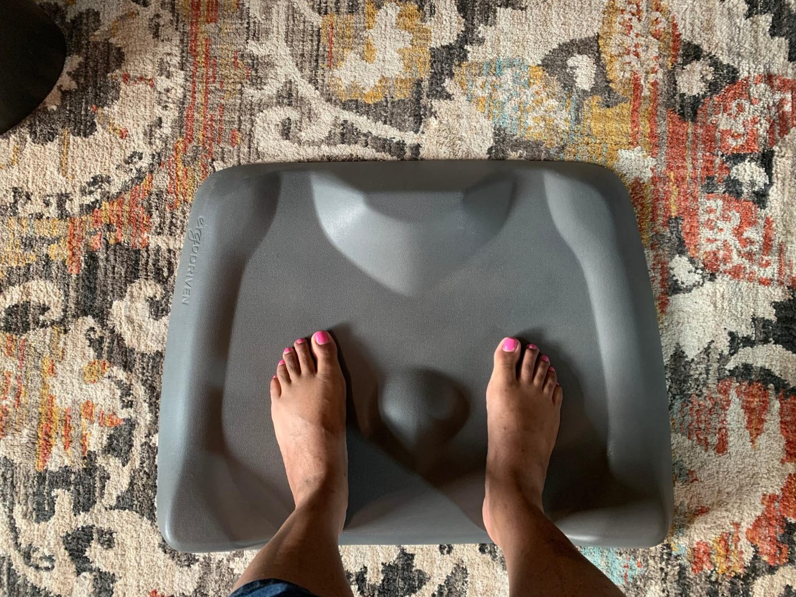 Standing Desk Mat - Topo Mini by Ergodriven | The Smaller Not-Flat Anti-Fatigue Standing Desk Mat with Calculated Terrain | Ultra-Thick Premium Comfort Foam, Durable, No PFAs or PVC | Obsidian Black customer photo 2
