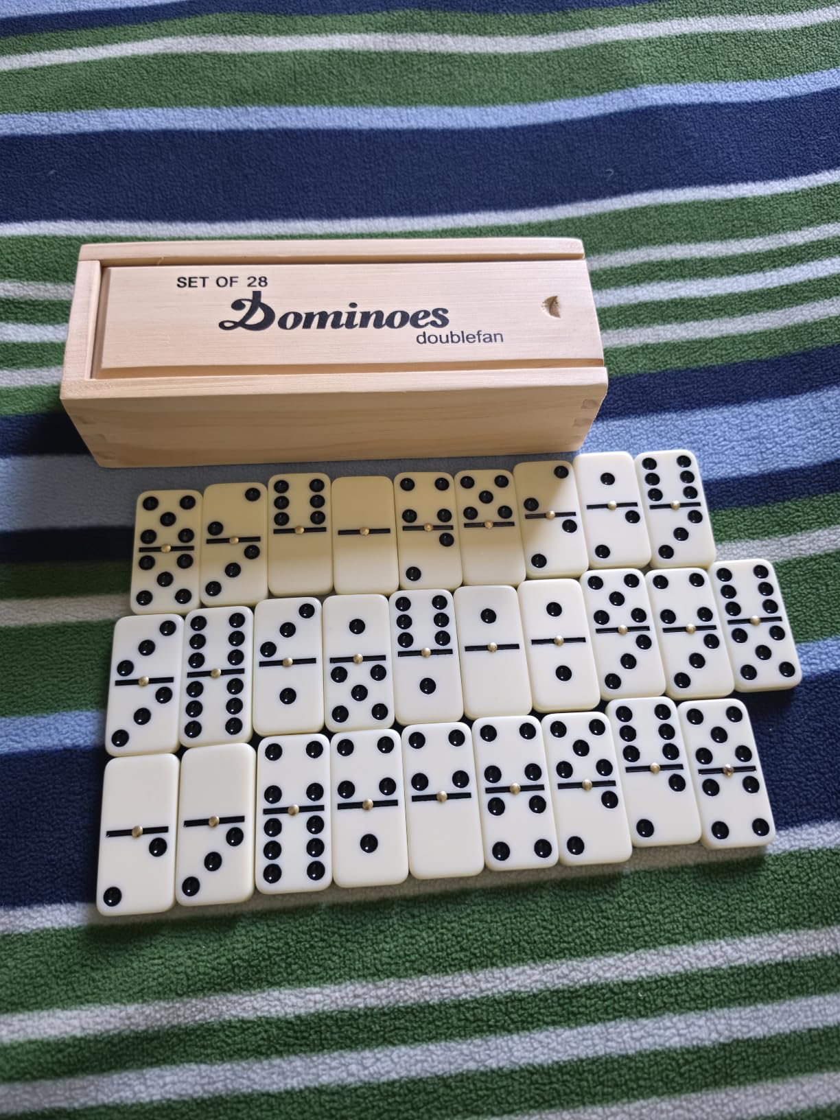 Domino Set for Adults, Double Nine Dominoes Set with Wooden Case for Classical Board Games, for Family and Kids,55 Tiles (2-4 Players) customer photo 1