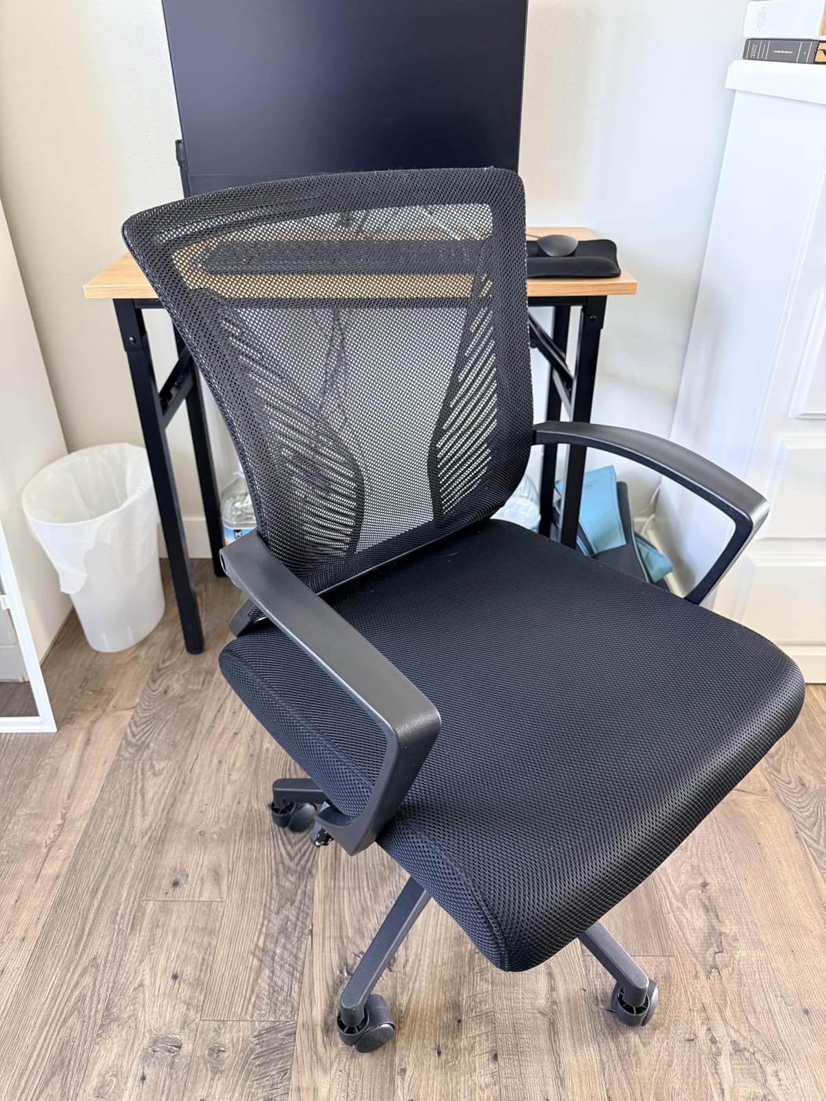 Furmax Office Chair Ergonomic Computer Desk Mesh Chair Mid Back Swivel Lumbar Support with Armrest (1, Black) customer photo 1