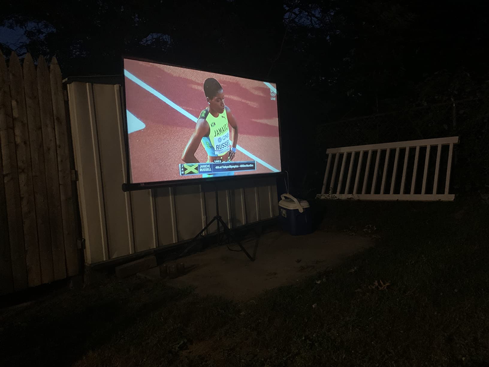 Projector Screen with Stand 100 inch 16:9 for Movies & Presentations customer photo 1