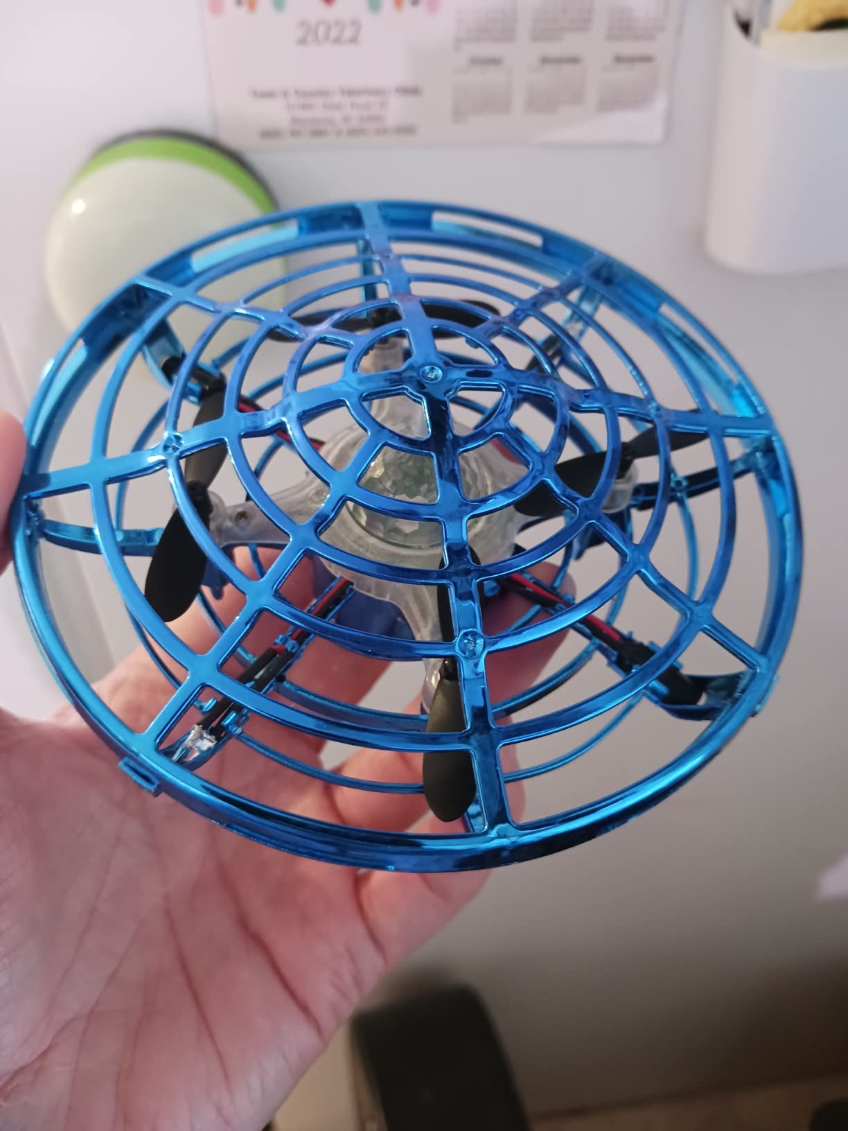 Force1 Scoot Hand Operated Drone for Kids or Adults - Hands Free Motion Sensor Mini Drones, Easy LED Indoor Rechargeable UFO Toy Flying Orb Ball Drone Toys for Boys and Girls (Blue) customer photo 2
