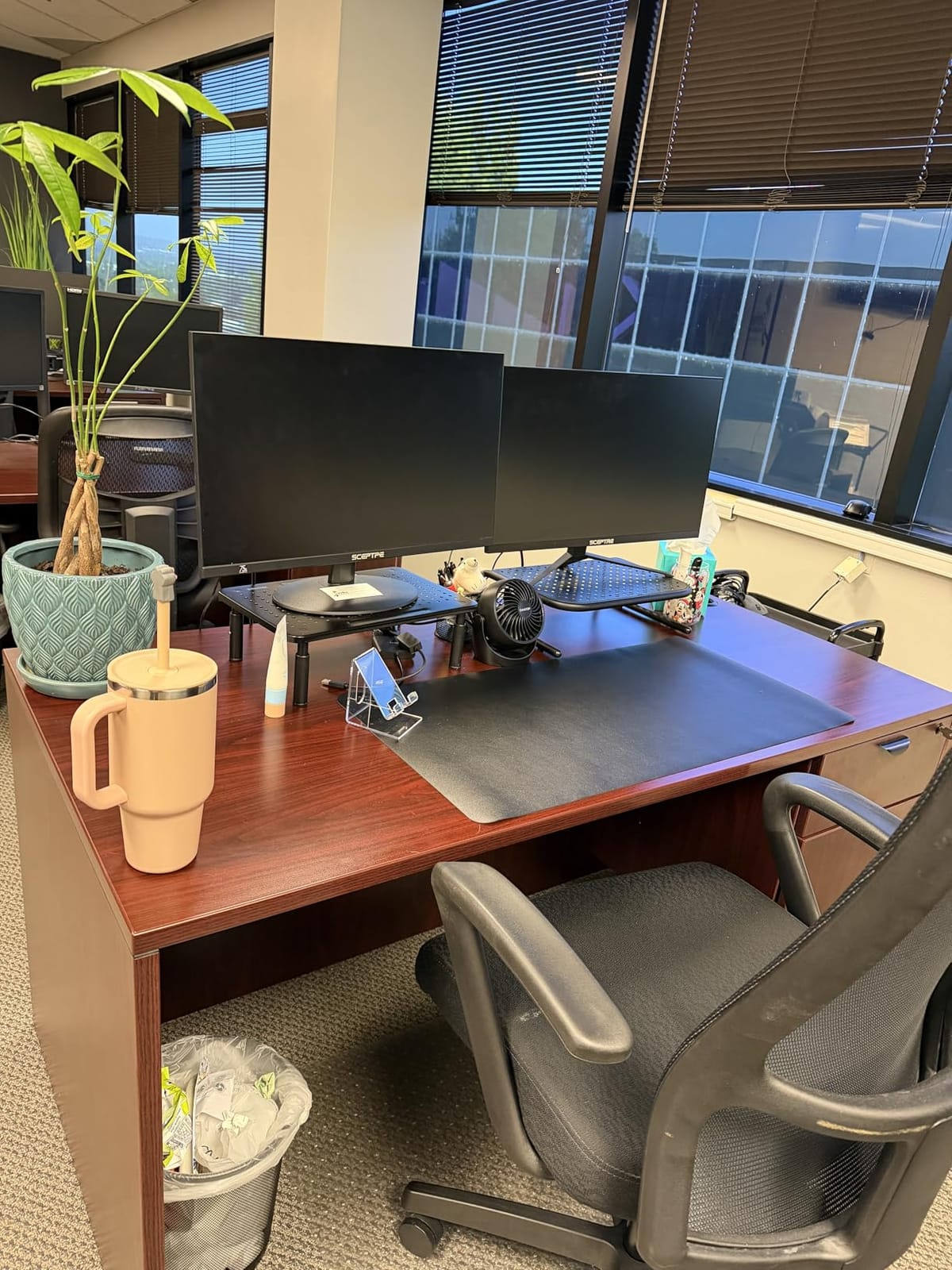 K KNODEL Large Office Desk Mat, Leather Mouse Pad (31.5