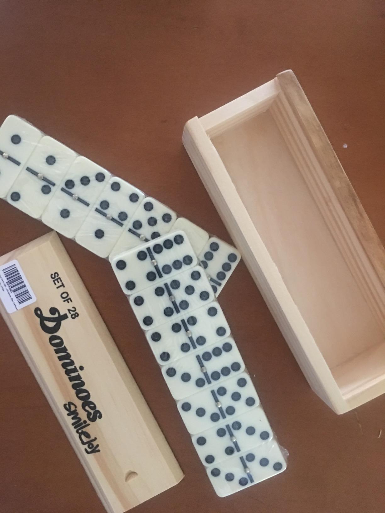 Smilejoy Double Six Dominoes Set for Adults, 28 Tiles with Wooden Box customer photo 2