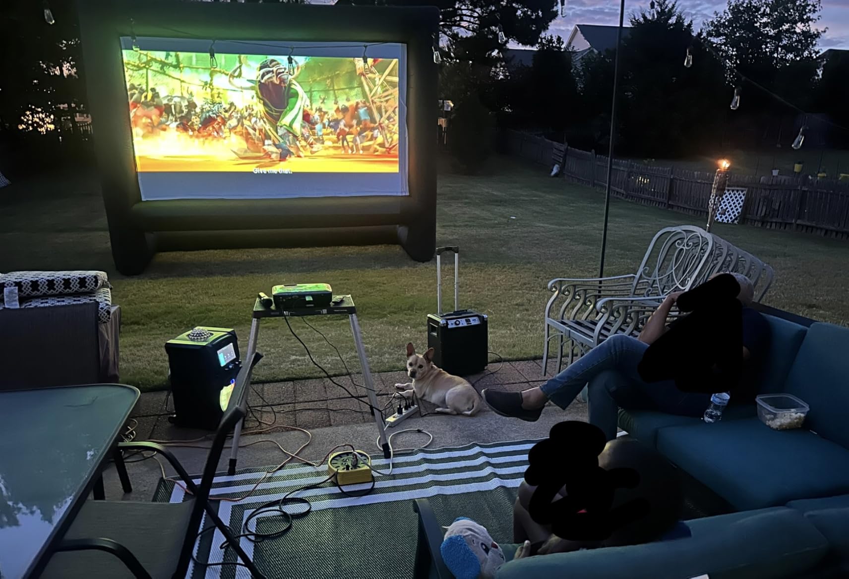 XHYCPY 16ft Inflatable Movie Screen with Air Blower Storage Bag - Front/Rear Projection, Easy Set Up for Backyard Movie Night, Theme Parties, Celebrations customer photo 2