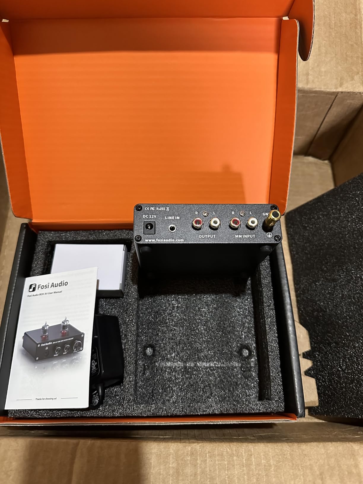 Fosi Audio Box X4 Phono Preamp with Vacuum Tubes for MM Turntable Phonograph Record Player with Volume Bass Treble Control customer photo 1