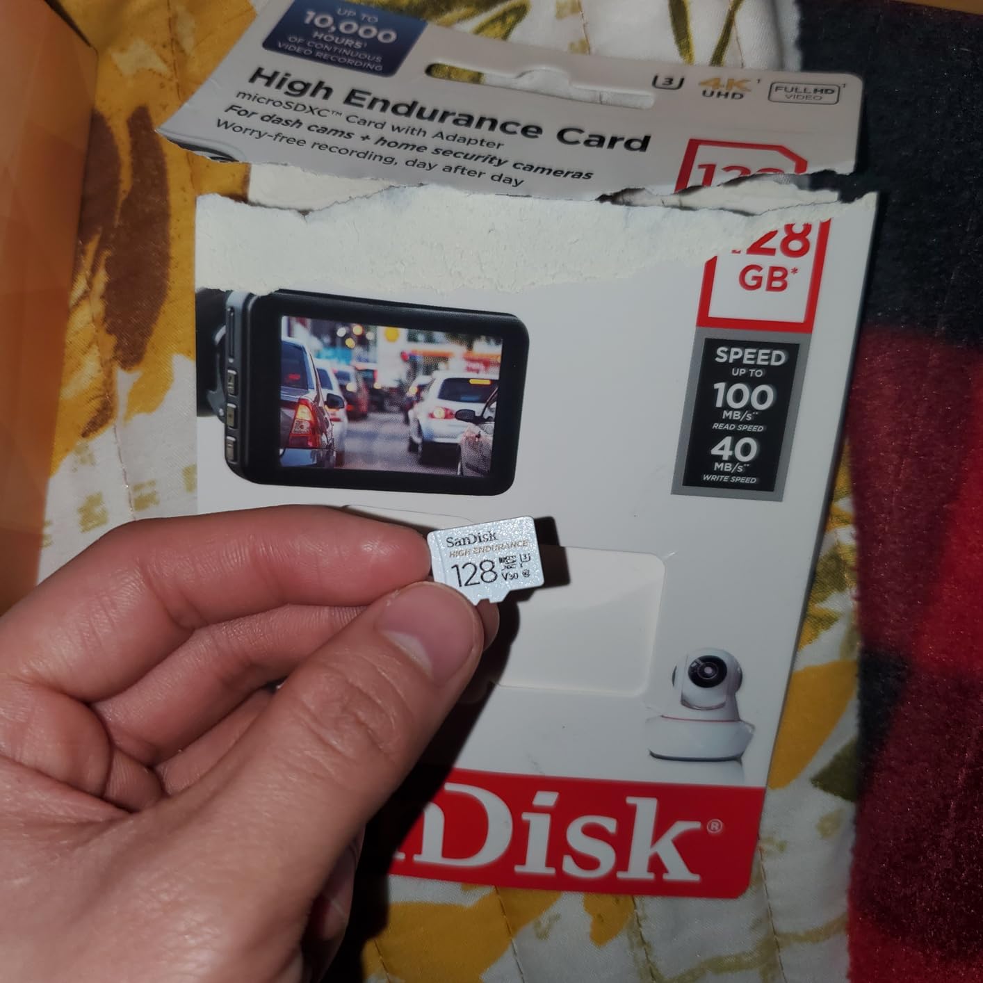 SANDISK 128GB High Endurance Video microSDXC Card with Adapter for dash cam and home monitoring systems - C10, U3, V30, 4K UHD, Micro SD Card - SDSQQNR-128G-GN6IA customer photo 1