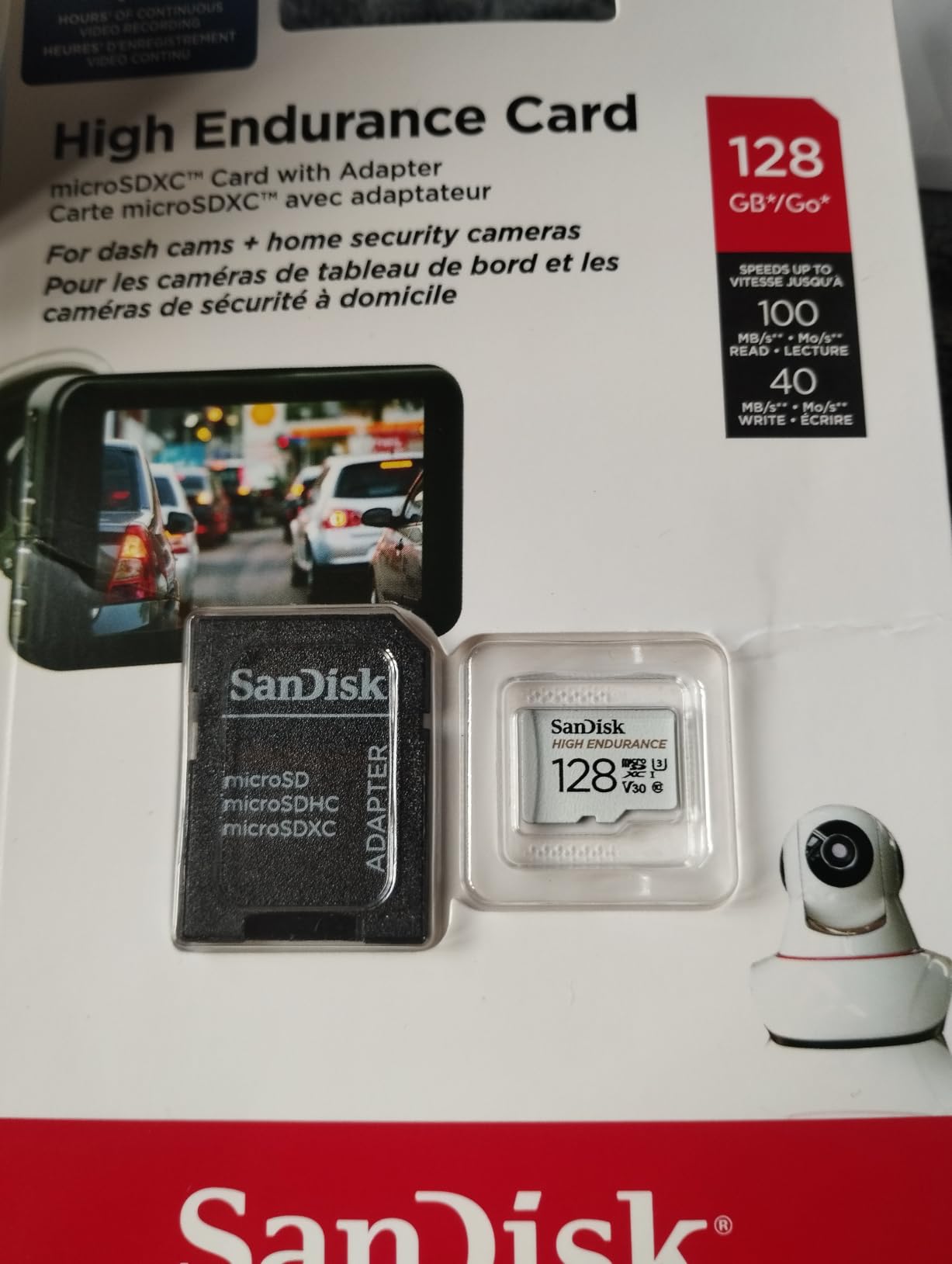 SANDISK 128GB High Endurance Video microSDXC Card with Adapter for dash cam and home monitoring systems - C10, U3, V30, 4K UHD, Micro SD Card - SDSQQNR-128G-GN6IA customer photo 2