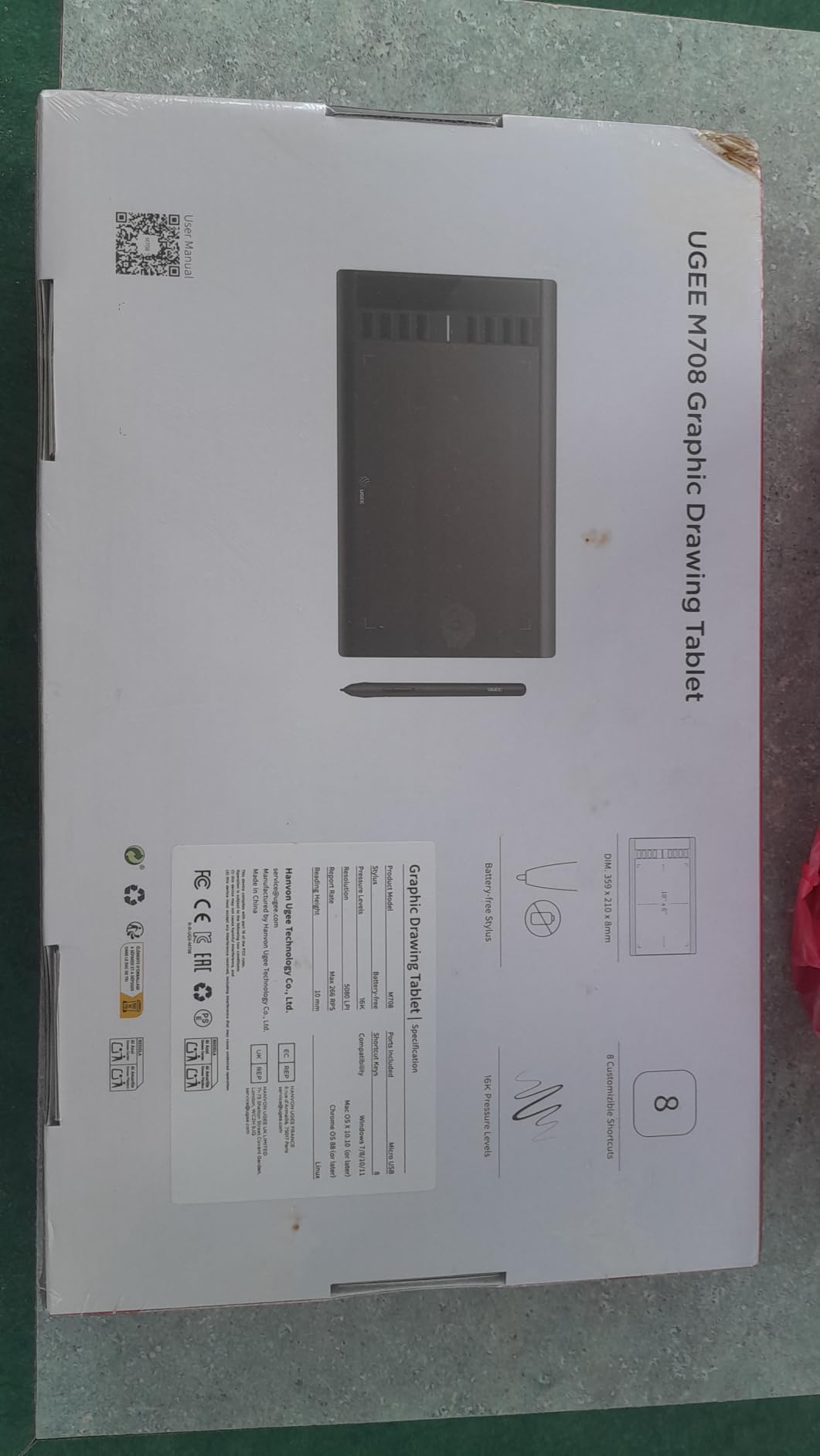 UGEE M708 Drawing Tablet, 10x6 inch Large Space for Digital Drawing customer photo 2