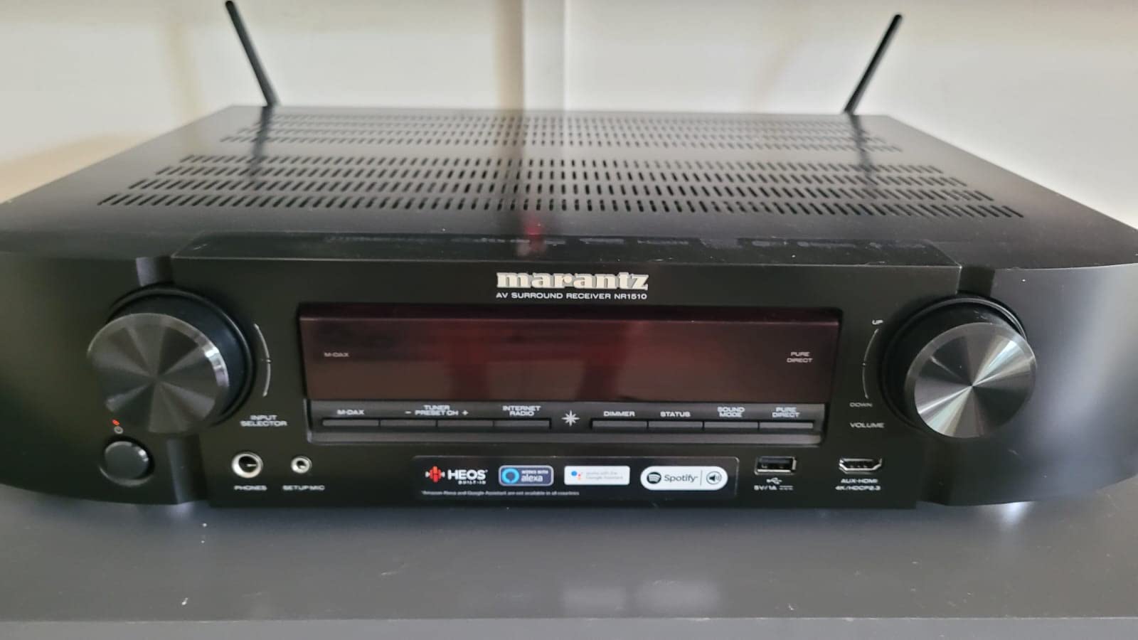 Marantz NR1510 UHD AV Receiver – Slim 5.2 Channel Home Theater Amplifier, Dolby TrueHD and DTS-HD Master Audio | Alexa Compatible | Stream Music via Wi-Fi, Bluetooth and HEOS Black customer photo 2