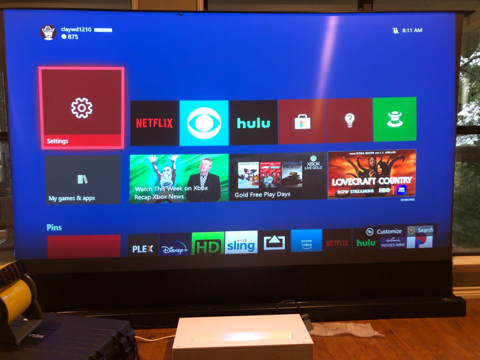 LG HU85LA 120” 4K UHD Resolution (3840 x 2160) Laser Smart Home Theater CineBeam Ultra Short Throw Projector, 2700 ANSI Lumen, Smart TV enabled, Alexa Built-in, HDR10, with Magic Remote - White customer photo 2