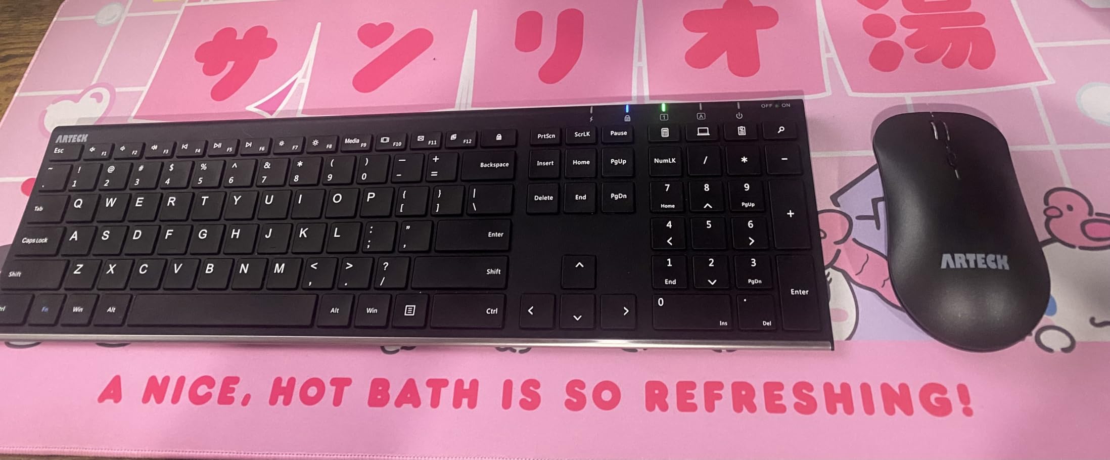 Arteck 2.4G Wireless Keyboard and Mouse Combo Stainless Steel Ultra Slim Full Size Keyboard and Ergonomic Mice for Computer Desktop PC Laptop and Windows 10/8/7 Build in Rechargeable Battery customer photo 1