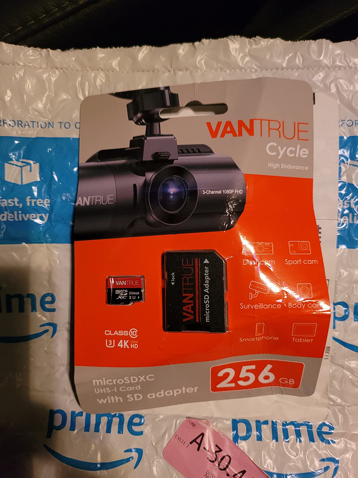 Vantrue 256GB microSDXC UHS-I U3 4K Memory Card with Adapter for Dash Cams customer photo 1