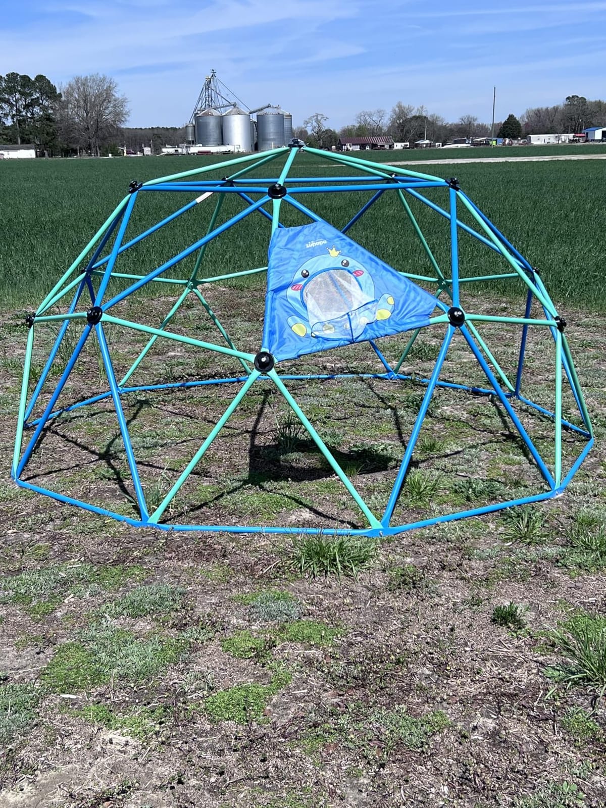 Zupapa 10FT Climbing Dome, Outdoor Jungle Gym for Kids with Climbing Grip - Geometric Dome Climber Outdoor Playset and Easy Assembly Outdoor Play Equipment for Kids (Blue, 10FT) customer photo 1