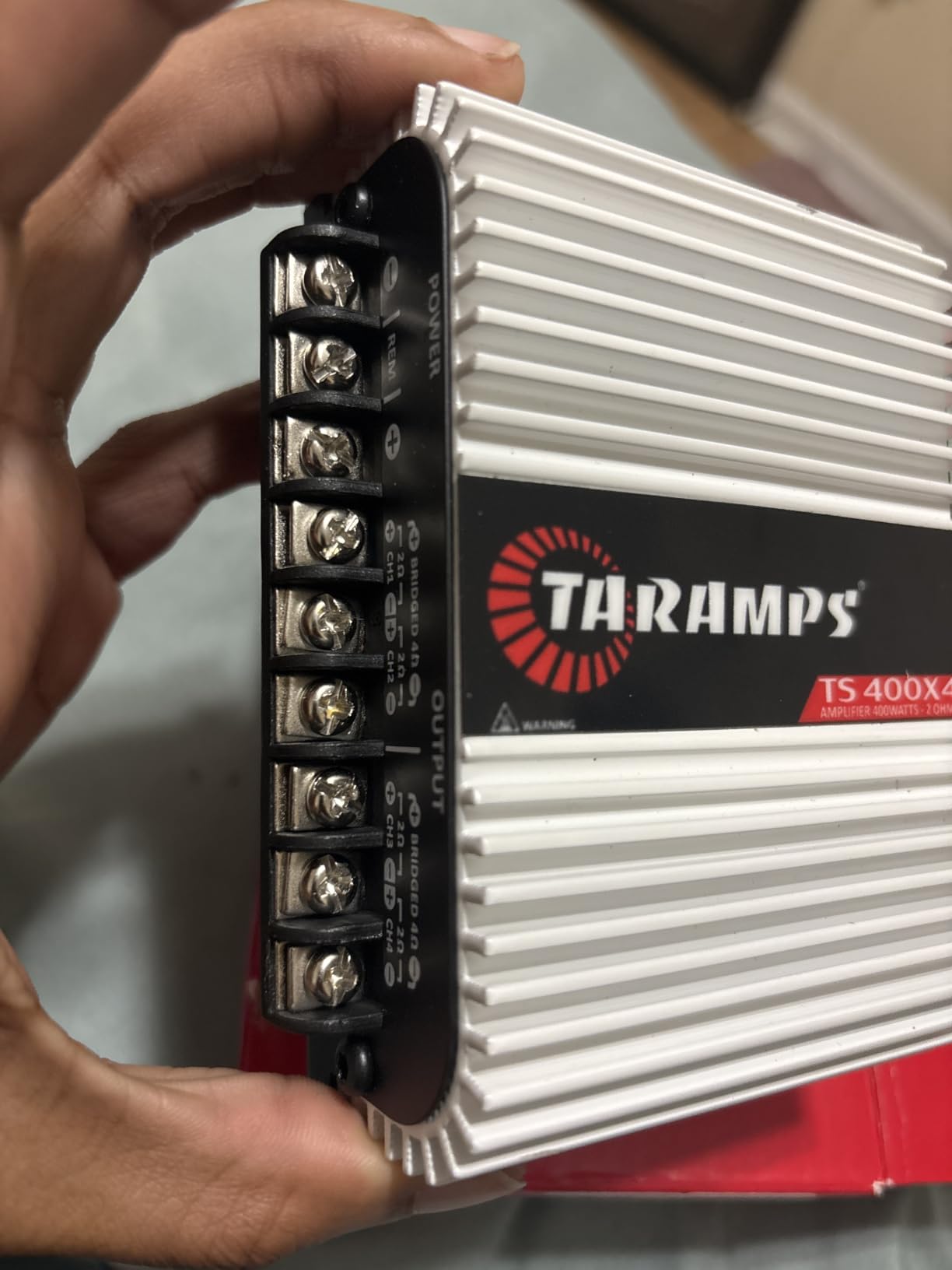 Taramps TS 400x4 400 watts RMS 4 Channels Full Range Car Audio Amplifier, 2 Bridged Channels, RCA Input Class D, Output Power, Multichannel Amplifier System, Small - TS400X4 customer photo 2