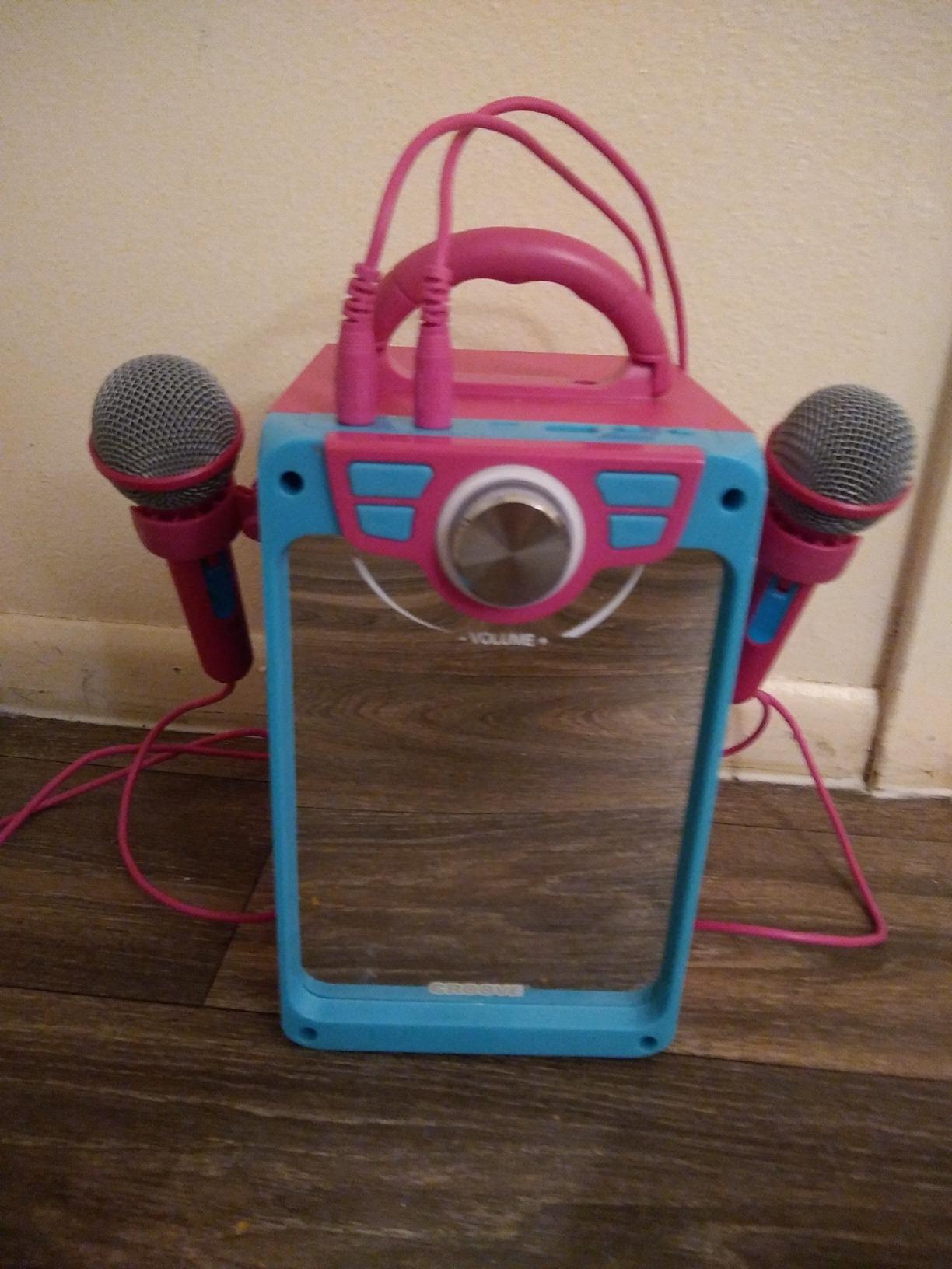 Rechargeable Pink Karaoke Machine, 2 Microphones, Bluetooth, Girls Ages 8+ customer photo 1