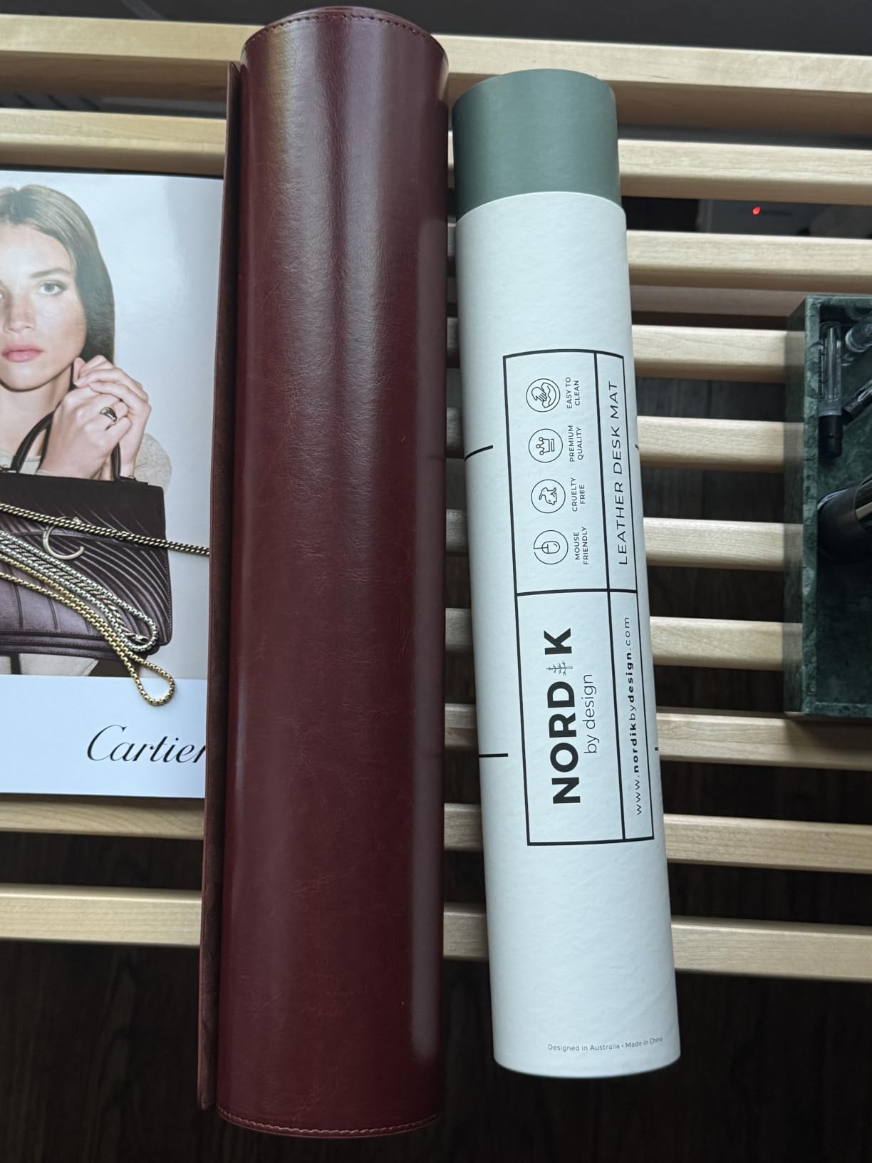 Nordik Leather Desk Mat - Pebble Black - Large Leather Desk Pad 35x17 in customer photo 1