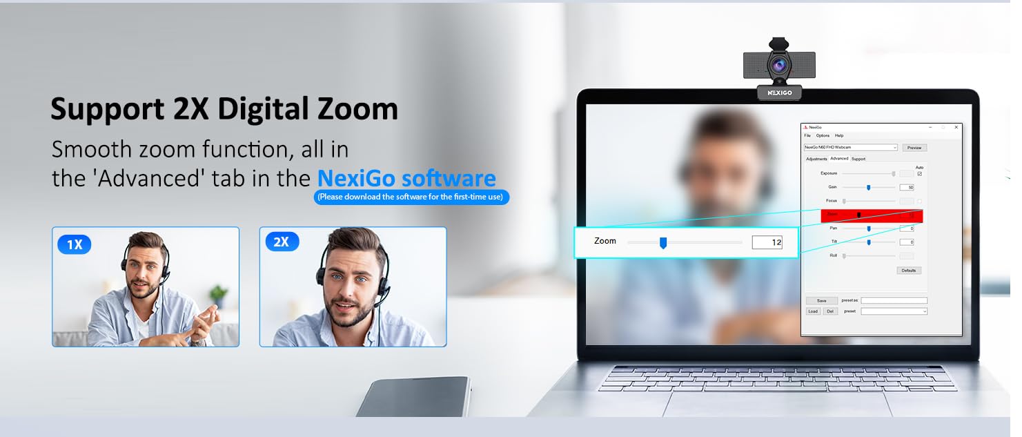 NexiGo N60 1080P Webcam with Microphone, Software Control & Privacy Cover, USB HD Computer Web Camera, Plug and Play, for Zoom/Skype/Teams, Conferencing and Video Calling customer photo 1