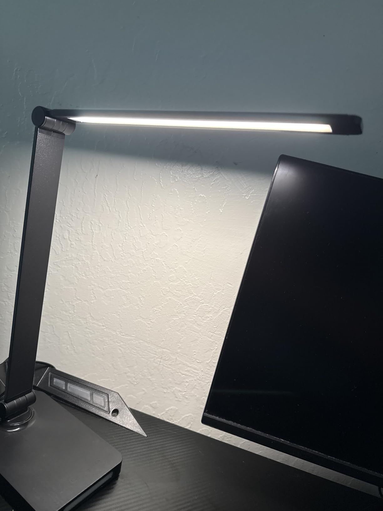 LED Desk Lamp with USB Ports,Touch Desk Lamps for Home Office with 5 Modes | 3 Brightness Desk Light with Small Night Light,Reading Lamp Table Lamp for Bedroom Bedside Study Black （with adapter） customer photo 1
