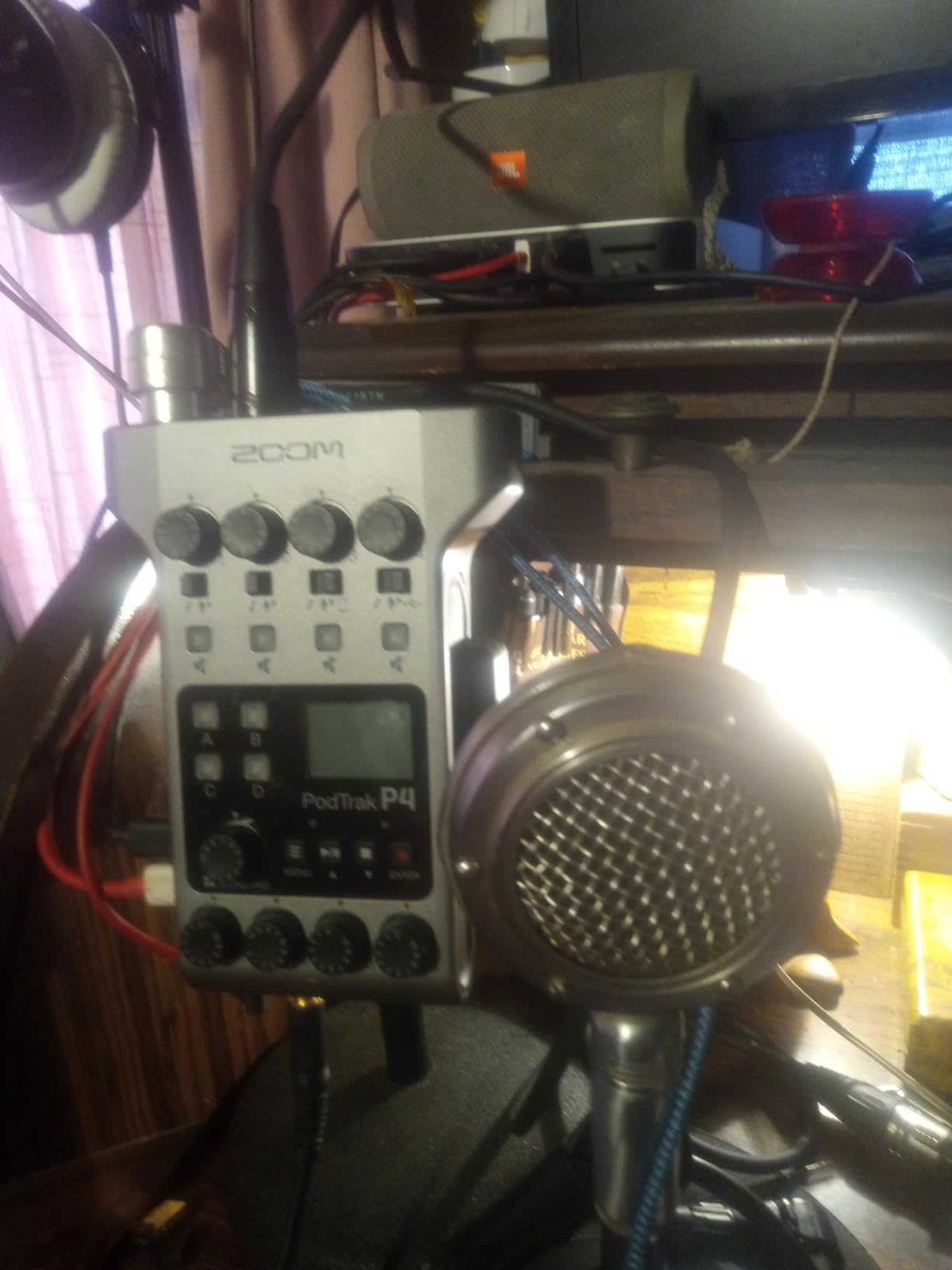 Zoom PodTrak P4 Podcast Recorder with 4 XLR Mic Inputs, 4 Headphone Outputs, Phone & USB Input for Remote Interviews, Sound Pads, 2-In/2-Out USB Audio Interface, Battery Powered | Phone and USB Input for Remote Interviews, Sound Pads, 2-In/2-Out USB Audio Interface, Battery Powered customer photo 1