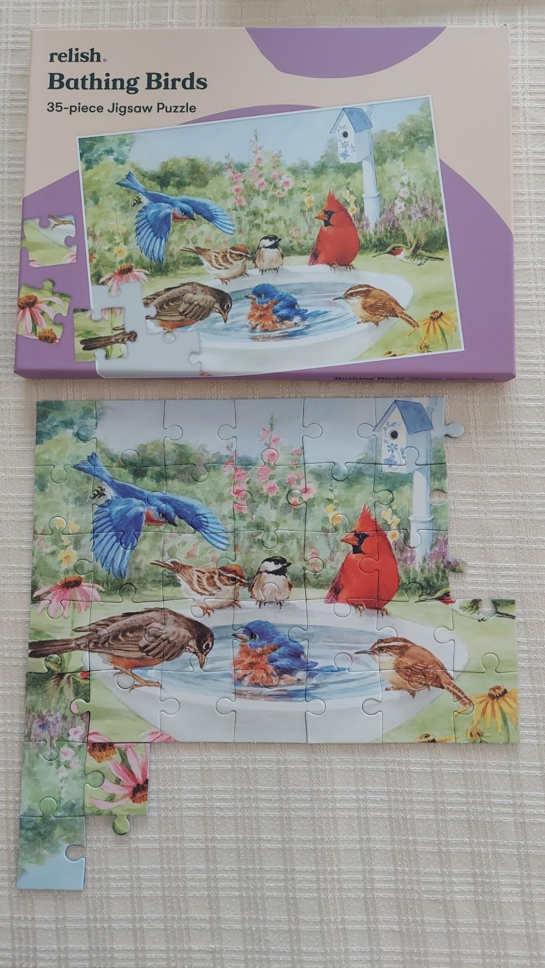 Relish Large Piece Puzzles for Seniors, 35 Piece Bathing Birds Jigsaw Puzzle, Dementia Products for Elderly customer photo 2