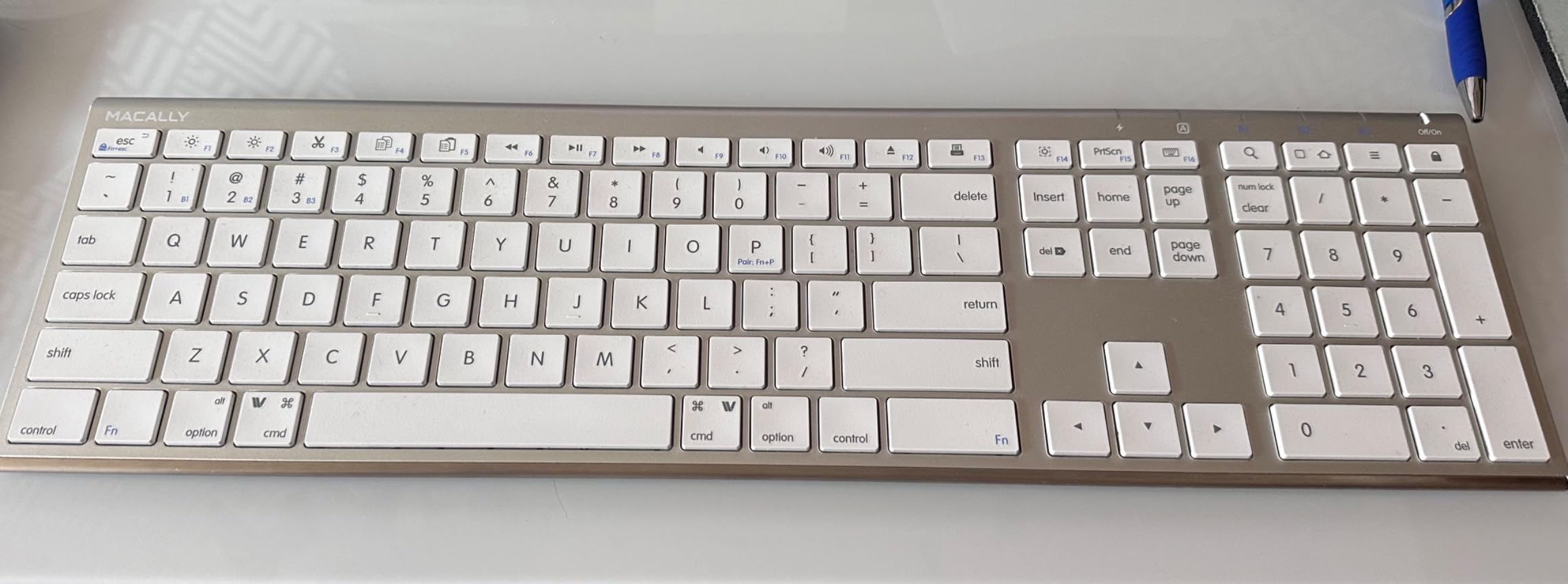 Macally Wireless Bluetooth Keyboard for Mac - Compatible Apple Keyboard or MacBook Pro/Air, iMac - Multi-Device, Up to 3 Devices with 110 Keys, 20 Shortcuts, Numeric Keypad, and Rechargeable customer photo 2