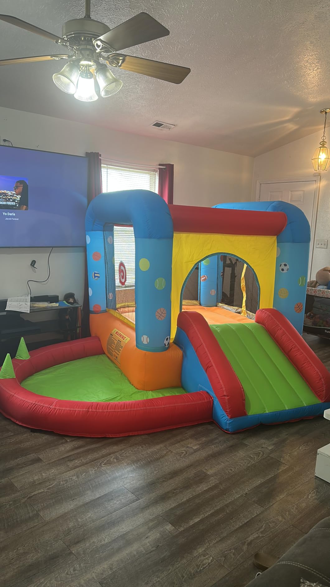Step4Fun Inflatable Bounce House, Kids Castle Slide Bouncer for Children Jumping Outdoor and Indoor Party, Baby Backyard Water Jumper Toy with Blower, Ball Pit Pool, Ideal Gifts(112 x 98 x 65”) customer photo 2