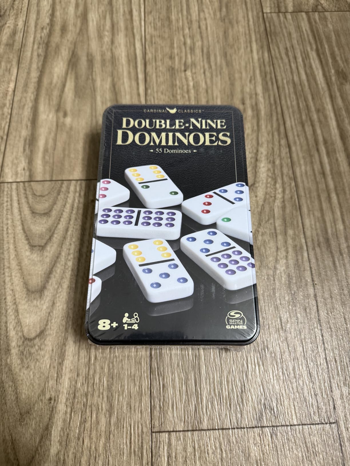 Spin Master Games Double 9 Dominoes Set in Storage Tin Classic Tile Game customer photo 2