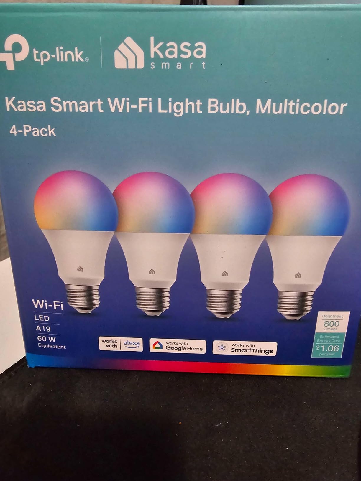Kasa Multicolor Dimmable Wi-Fi Smart Bulb, A19, KL125P4 customer photo 2