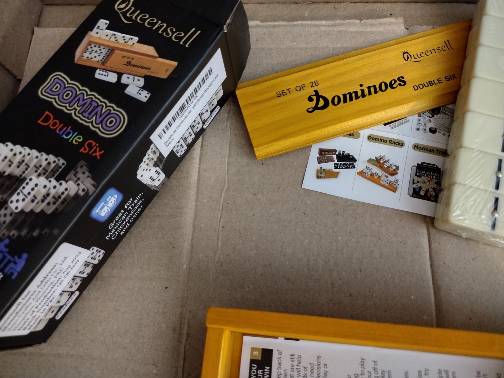 Queensell Dominos Set for Adults, Double 6 Dominoes Set with 28 Tiles in Wooden Case, Classic Dominoes, Family Board Game for Kids & Adults, Travel Game for Family Game Night, Juegos de Mesa customer photo 1
