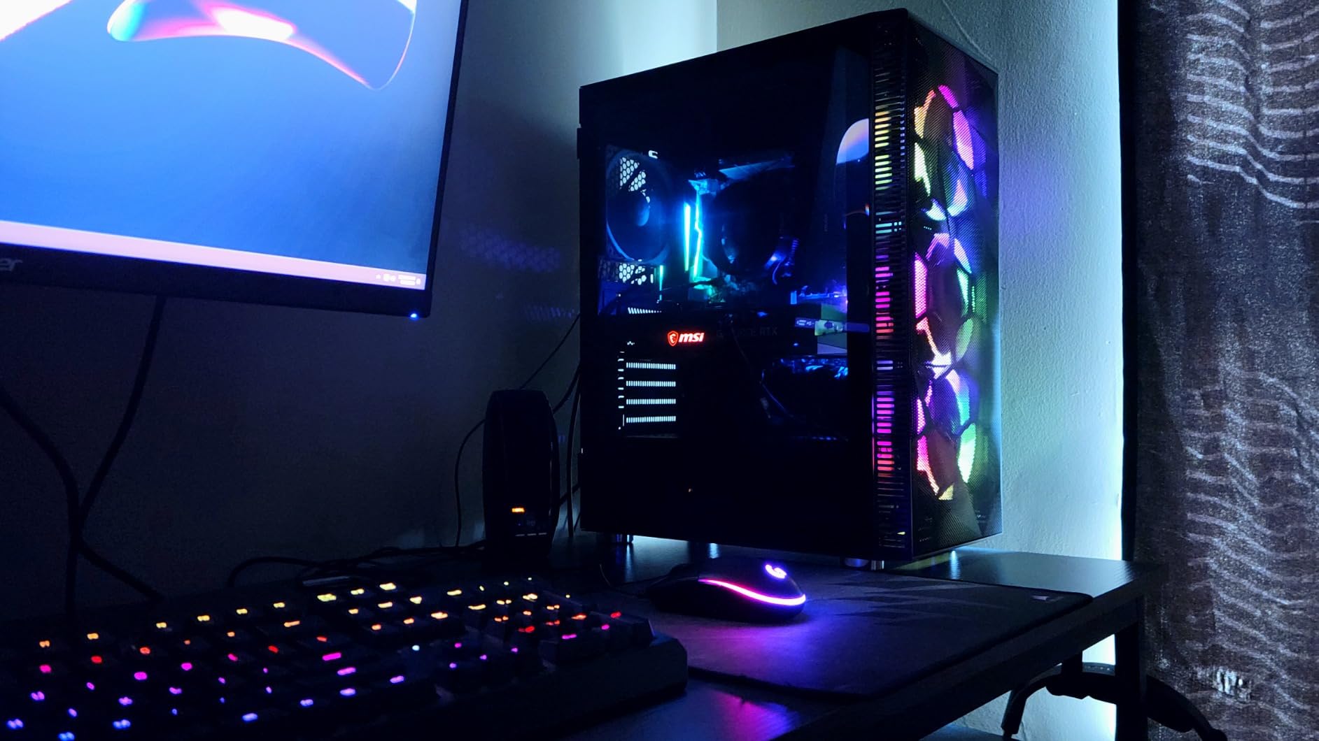 MONTECH X3 Mesh High Airflow ATX Mid-Tower PC Case, 6 Fixed RGB Fans, Black customer photo 1