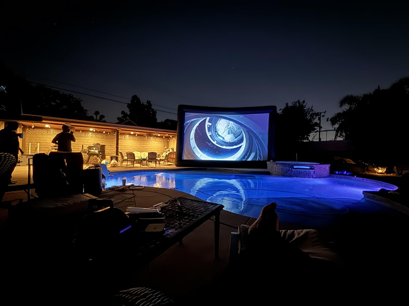 Inflatable Movie Screen Outdoor Projector Screen for Outside 25ft, Large Blow Up Screens Front and Rear Projection with Air Blower, Best for Movie Nights Backyard Home Theater customer photo 2