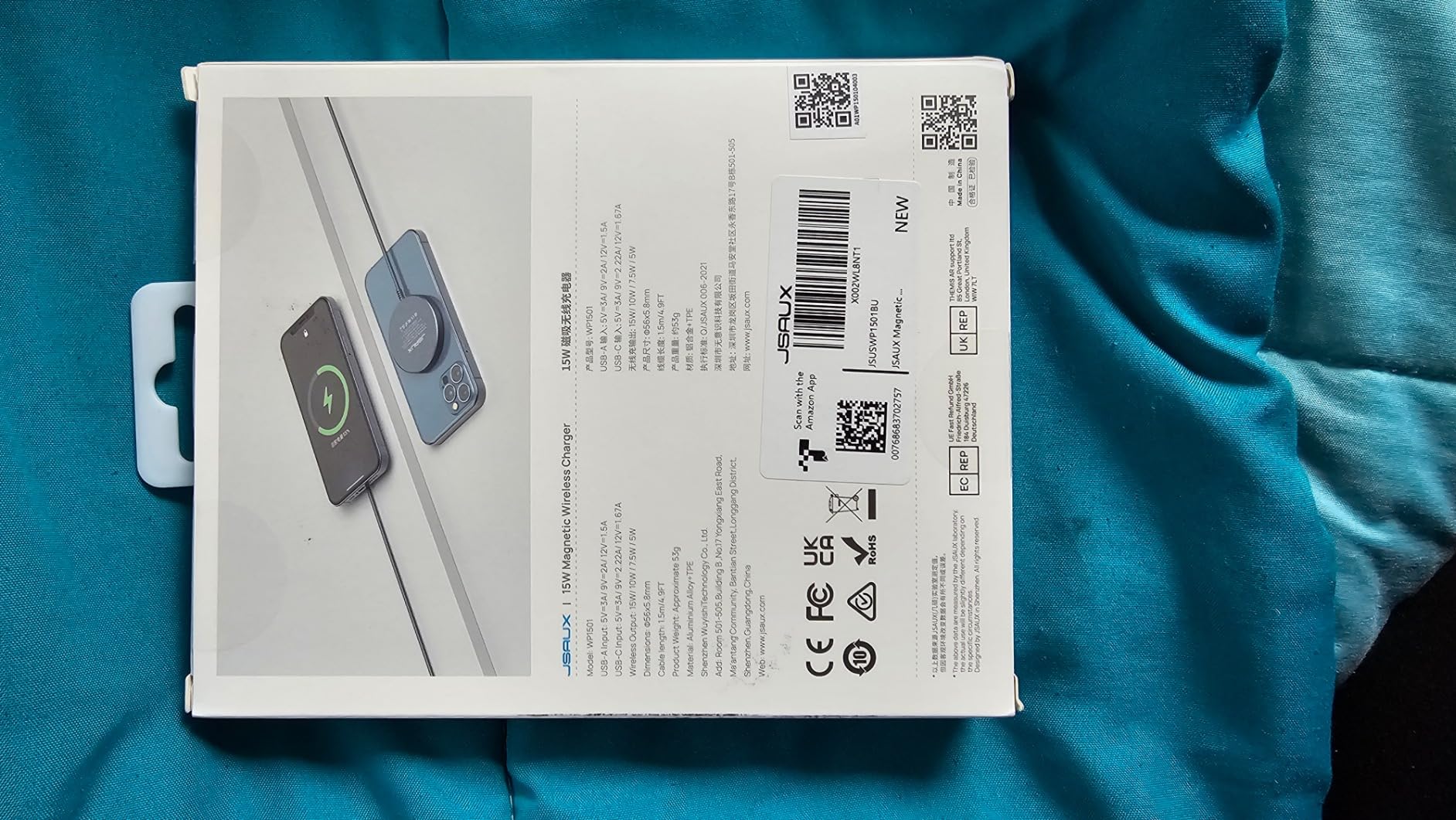 JSAUX Charger for iPhone 17 Magsafe Wireless Charging, Compatible with iPhone 17 Air Pro Max/16/15/14/13/12 Series, Magnetic Mag Safe Charging Pad, Aluminum Alloy, USB & USB C Dual Ports - Blue customer photo 2