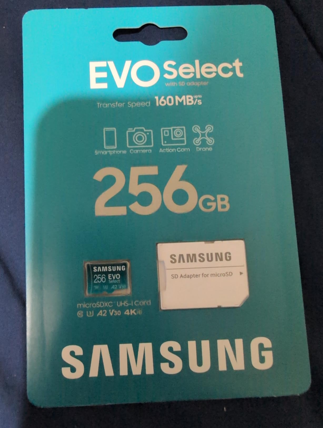 SAMSUNG EVO Select Micro SD-Memory-Card + Adapter, 256GB microSDXC 130MB/s Full HD & 4K UHD, UHS-I, U3, A2, V30, Expanded Storage for Android Smartphones, Tablets, Nintendo-Switch (MB-ME256KA/AM) customer photo 1