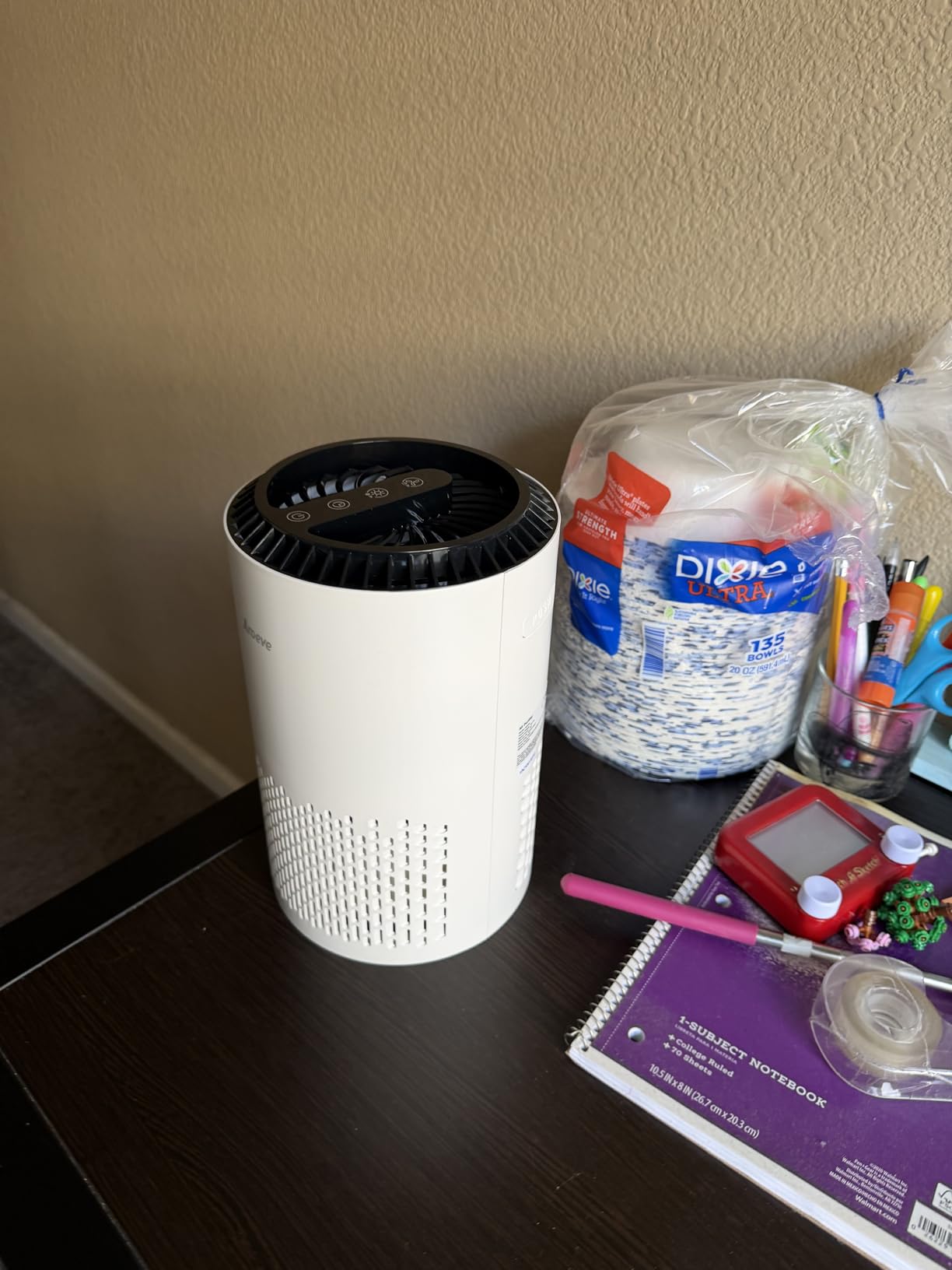 AROEVE Air Purifiers for Bedroom with Sleep Mode Speed Control-MK01A(White) | Energy Star Efficiency, Meet Global Recycled Standard, 360-Degree Air Inlets, 22dB Noise Level, Aromatherapy Function customer photo 2