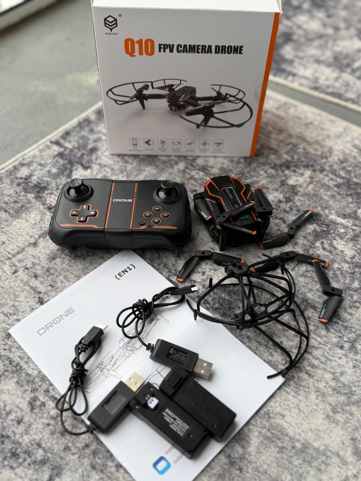 AVIALOGIC Mini Drone with Camera for Kids, Remote Control Helicopter Toys Gifts for Boys Girls, FPV RC Quadcopter with 1080P HD Live Video Camera, Altitude Hold, Gravity Control, 2 Batteries, Black customer photo 1